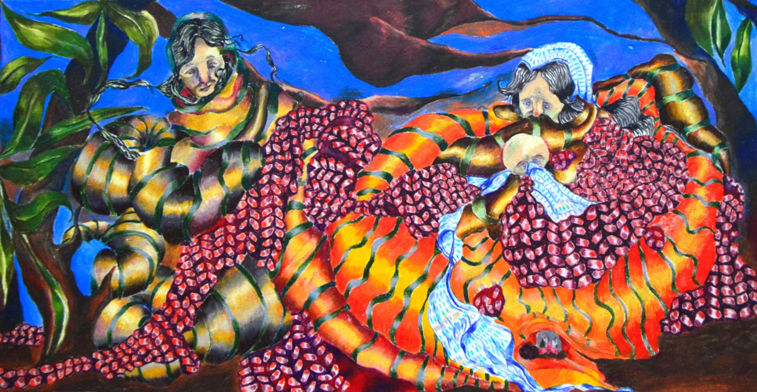 Alice Rojas, “Cycle of Puffs”, 2019, color pencil on paper, 10 x 18 inches