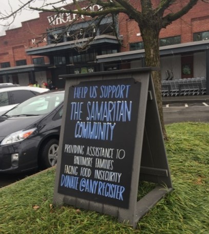 Whole Foods Market Mt. Washington promotes Samaritan Community as its "Feed4More" chosen charity. 