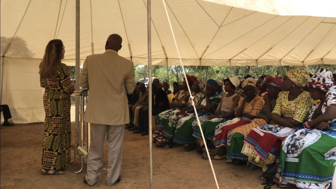 Bethany giving a speech about the purpose of Life Okendewa!
