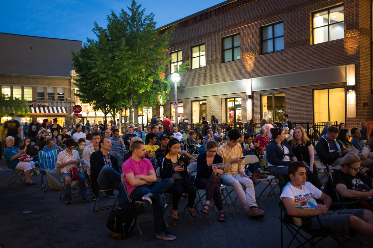  Nighttime showing of Jaws in downtown Ann Arbor 