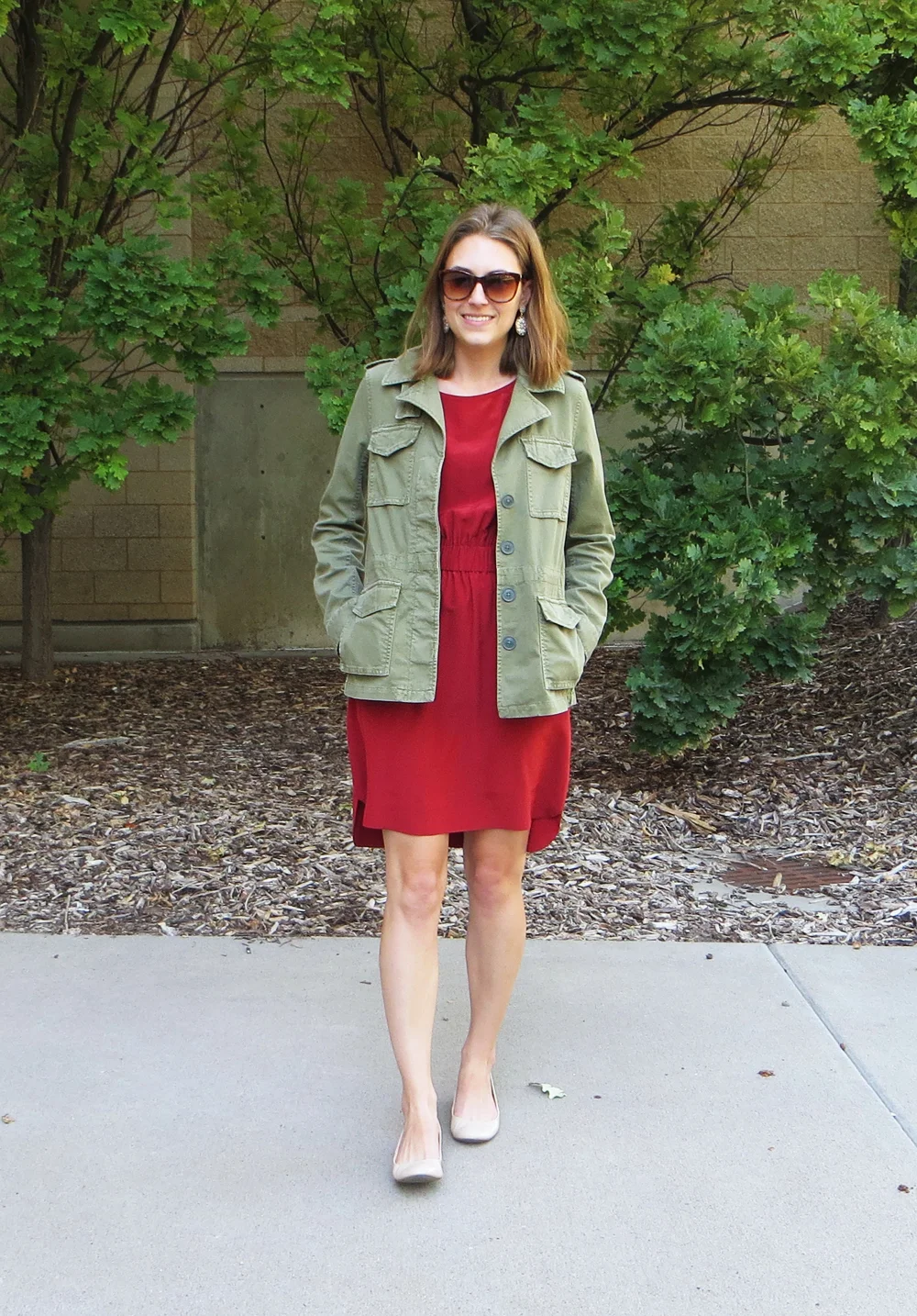 red dress and jacket