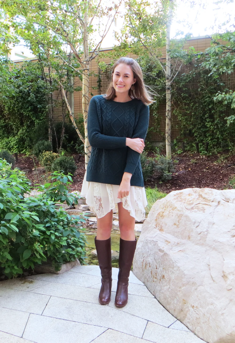 forest green boho dress