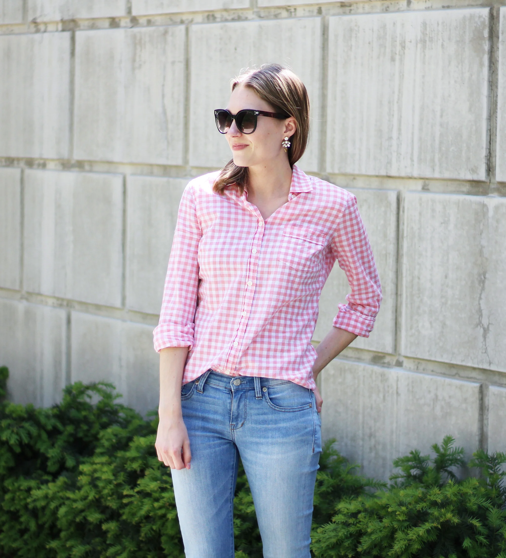 Gingham On Repeat Cotton Cashmere Cat Hair