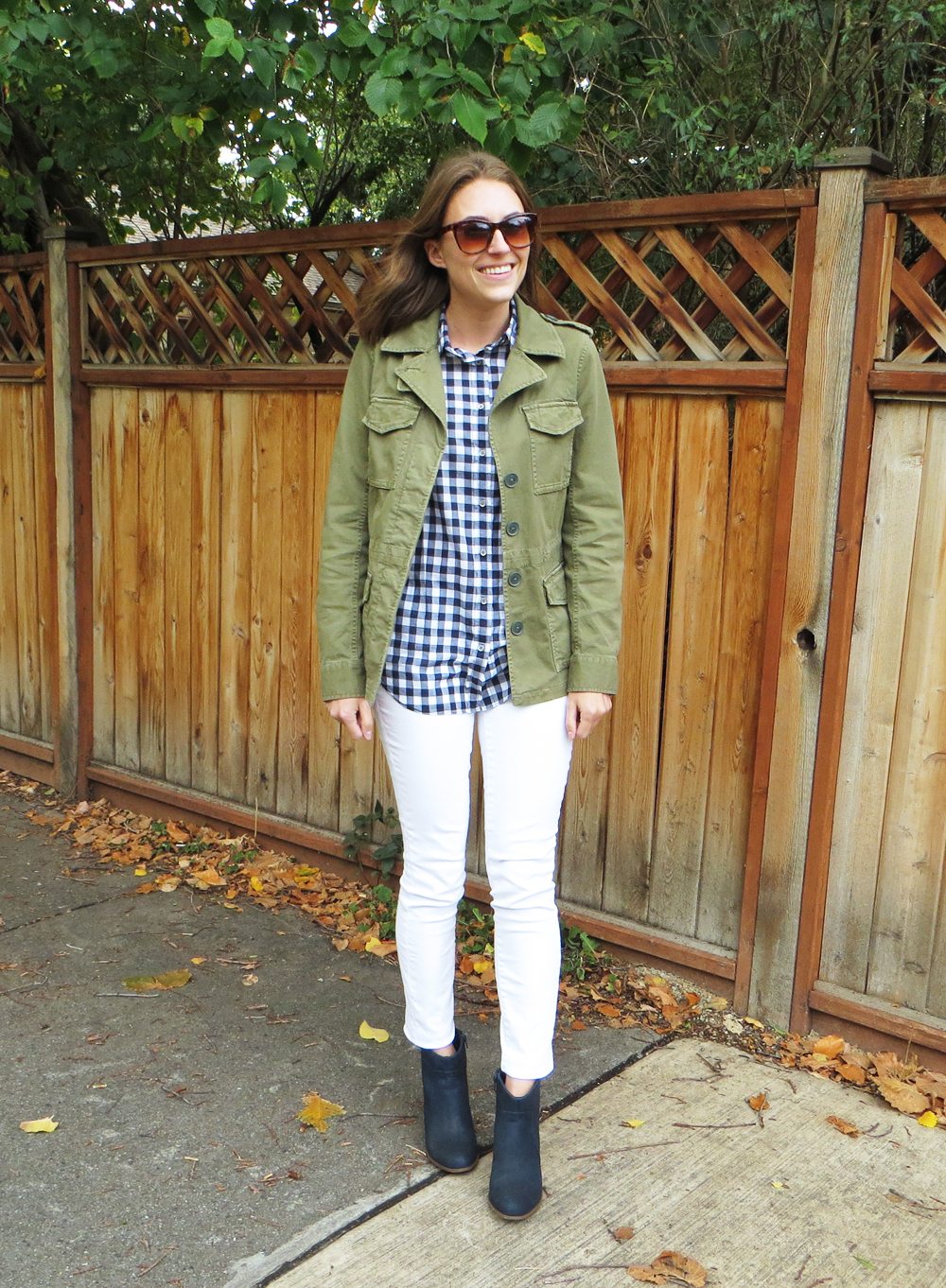 Army green + navy gingham — Cotton Cashmere Cat Hair