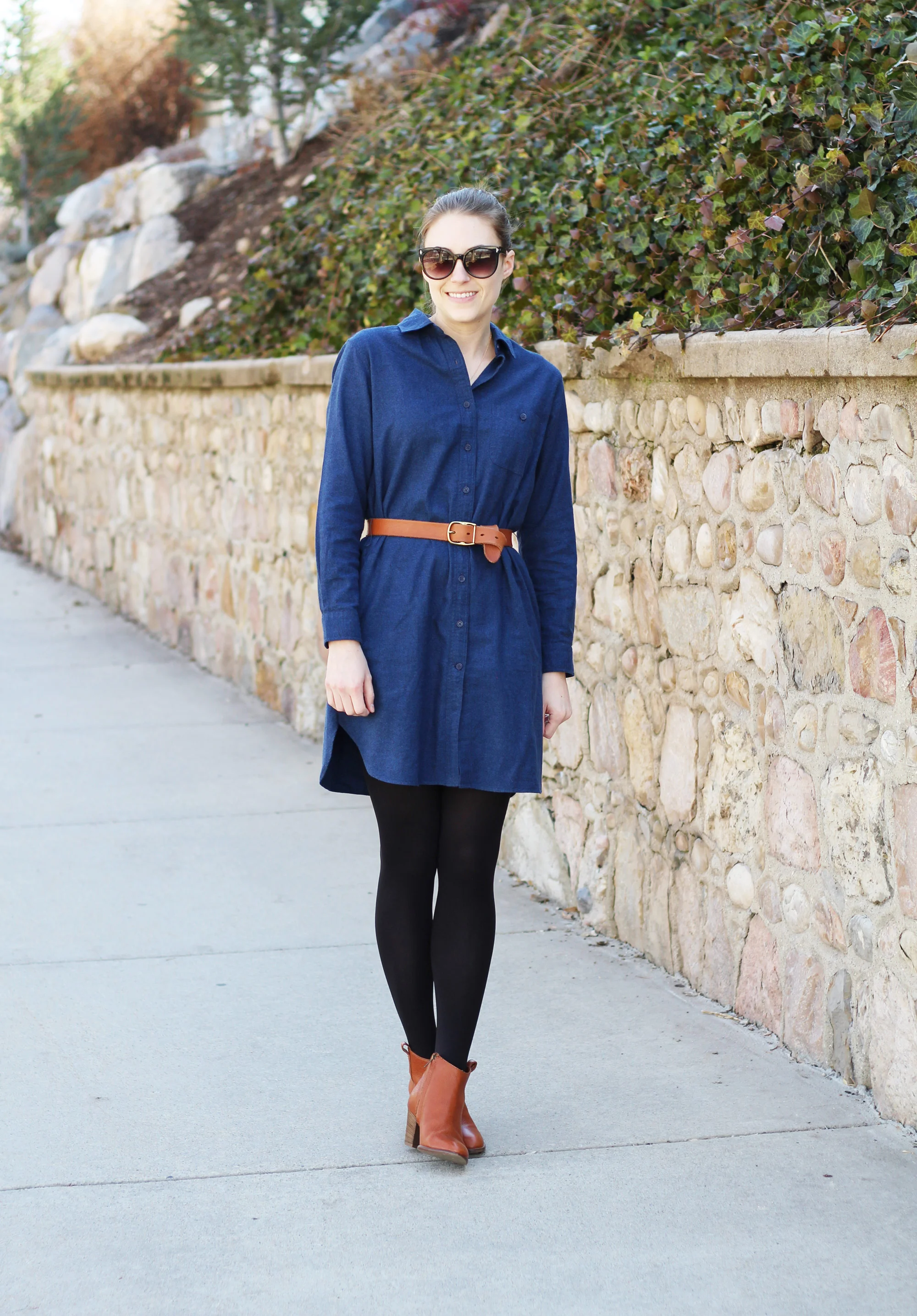 flannel shirt dress outfit