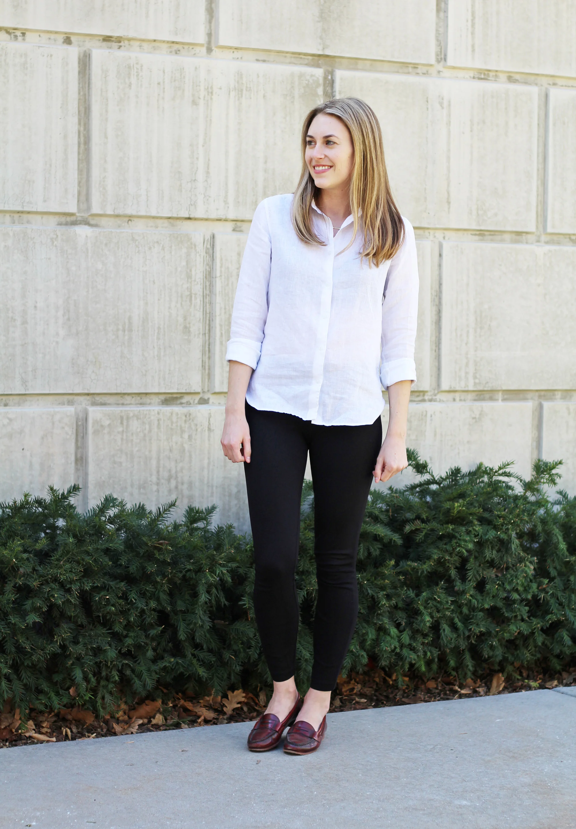 white linen shirt outfit