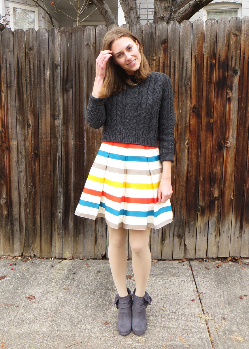 Season remix: Rainbow striped dress