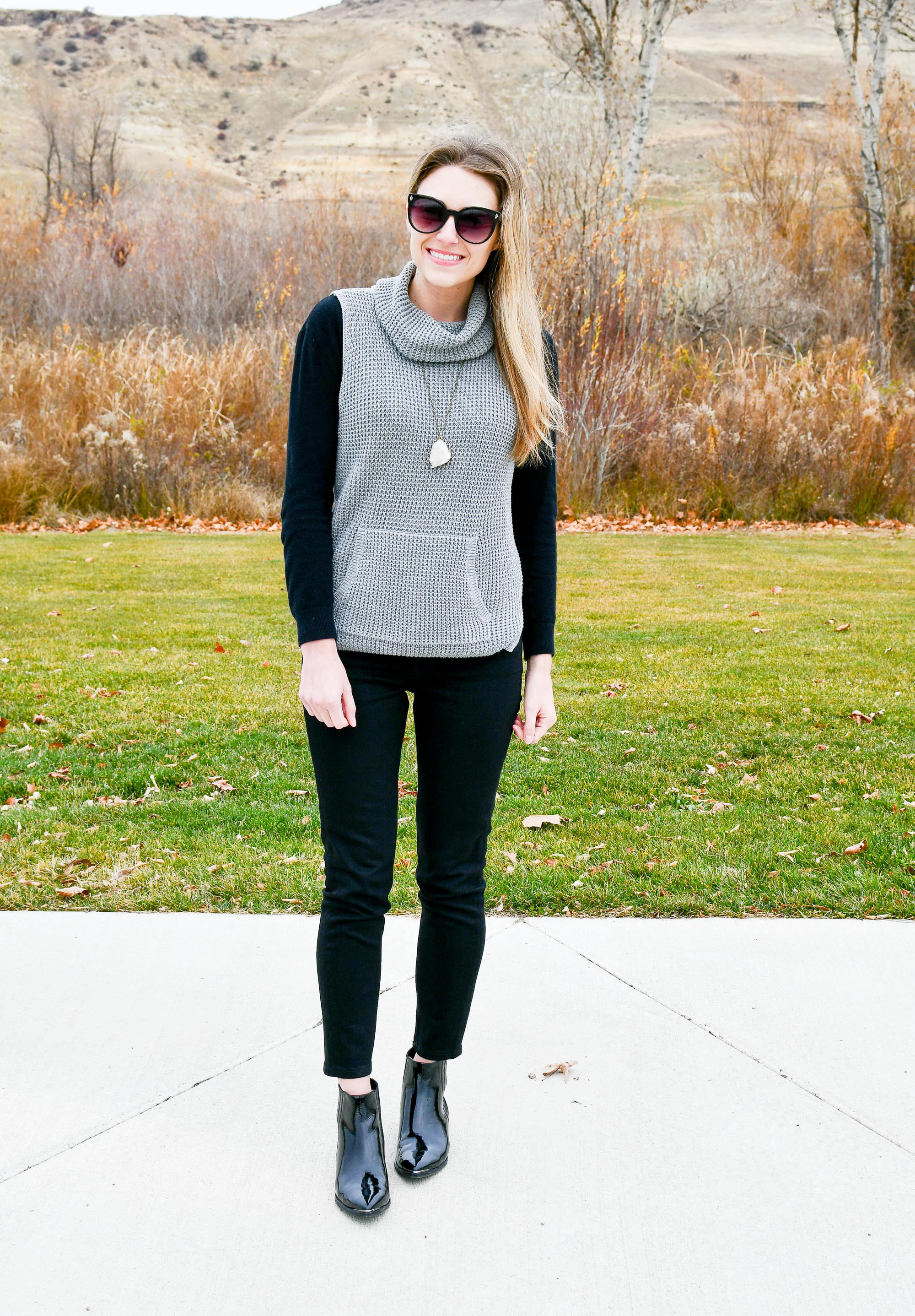 sleeveless cardigan outfit