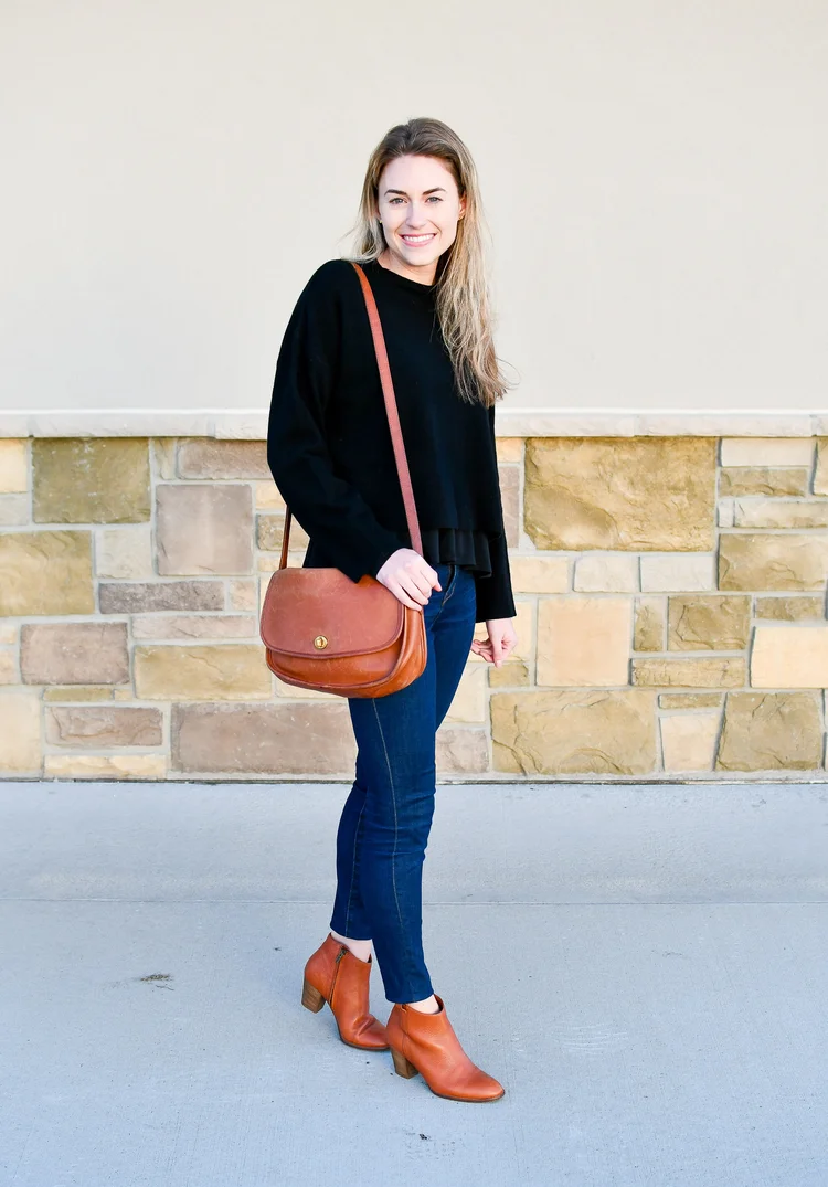 sachin and babi light blue dress 12 Ways to Wear Boots with a Dress This Winter