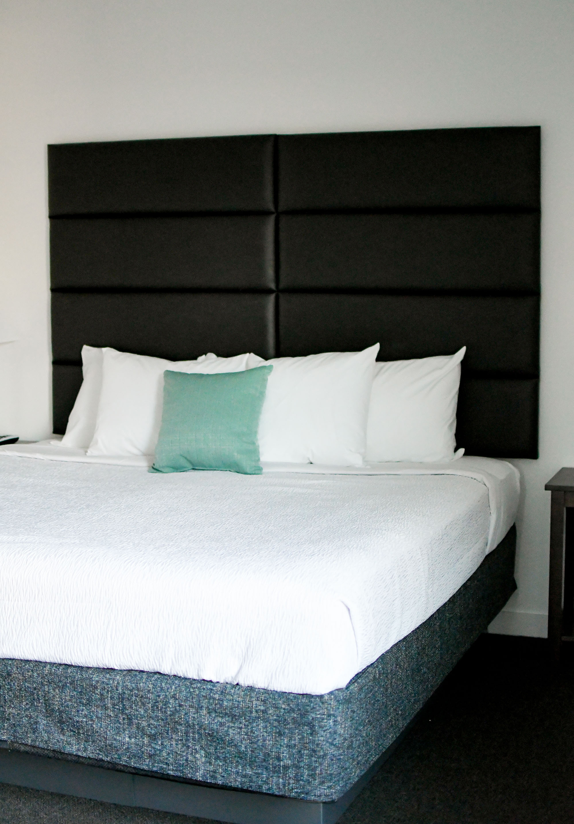 King-sized bed at Stay Alfred at The Fowler, Boise, Idaho — Cotton Cashmere Cat Hair