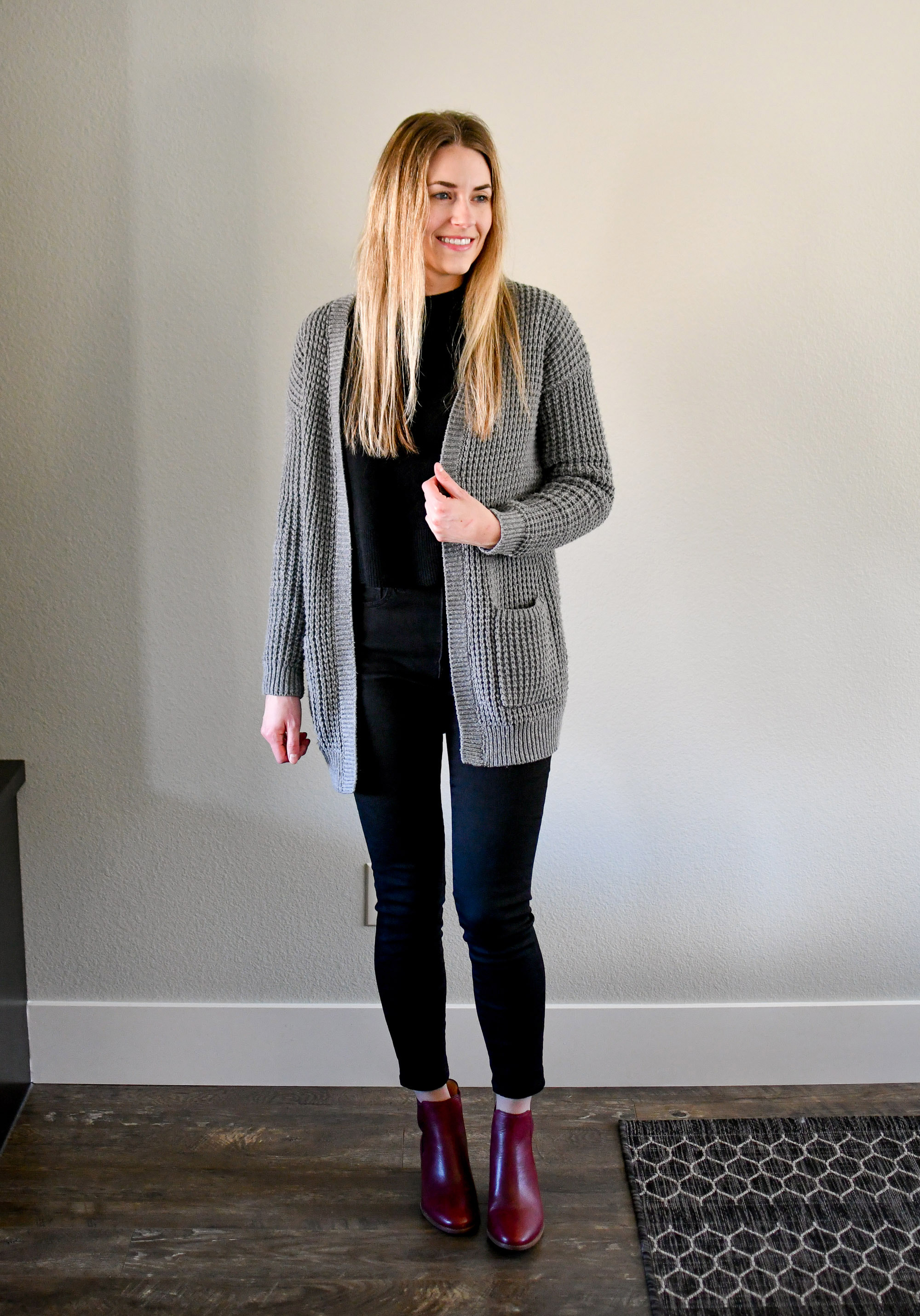 January Style Sudoku: row 1 outfit — Cotton Cashmere Cat Hair