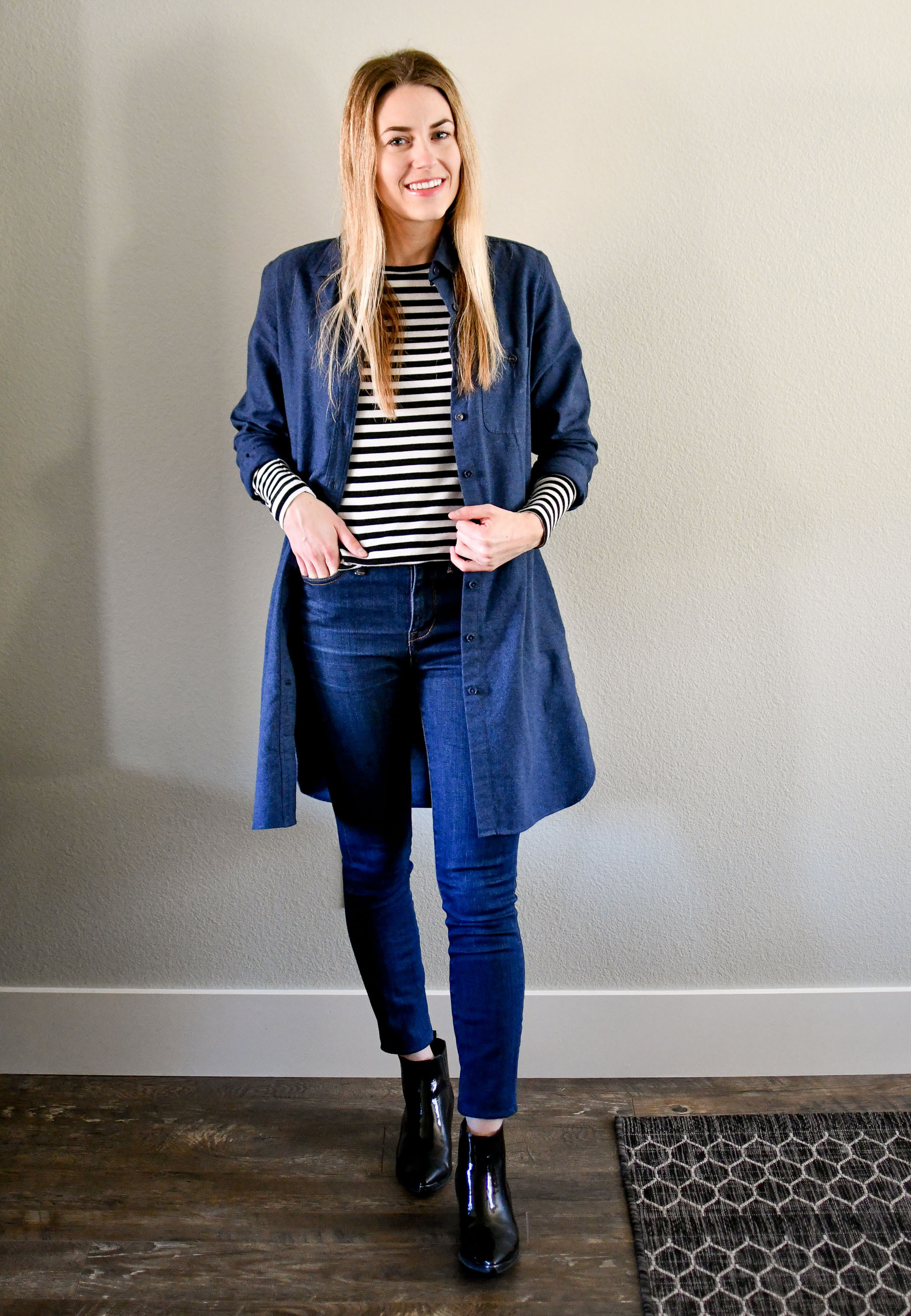 January Style Sudoku: row 2 outfit — Cotton Cashmere Cat Hair