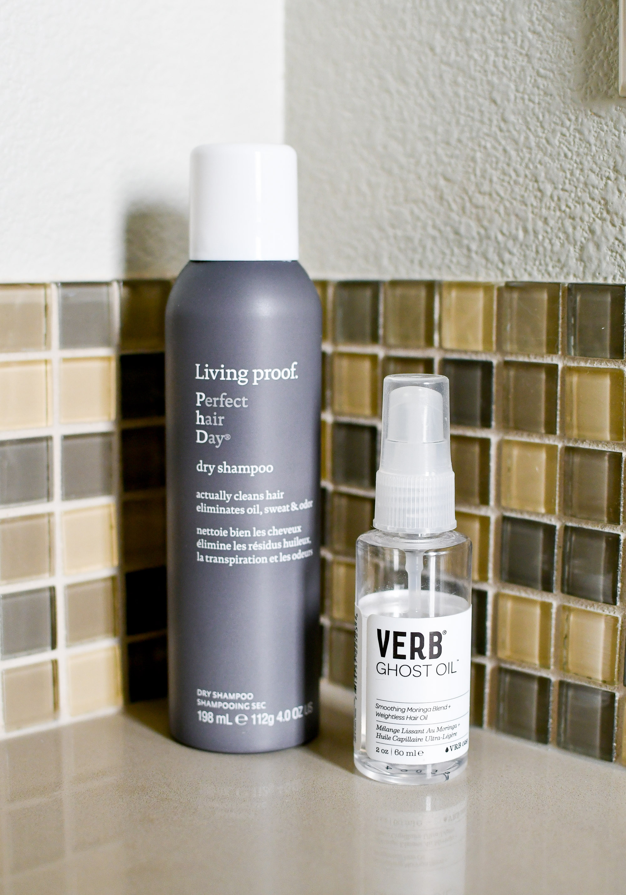 Living Proof dry shampoo and Verb ghost oil — Cotton Cashmere Cat Hair