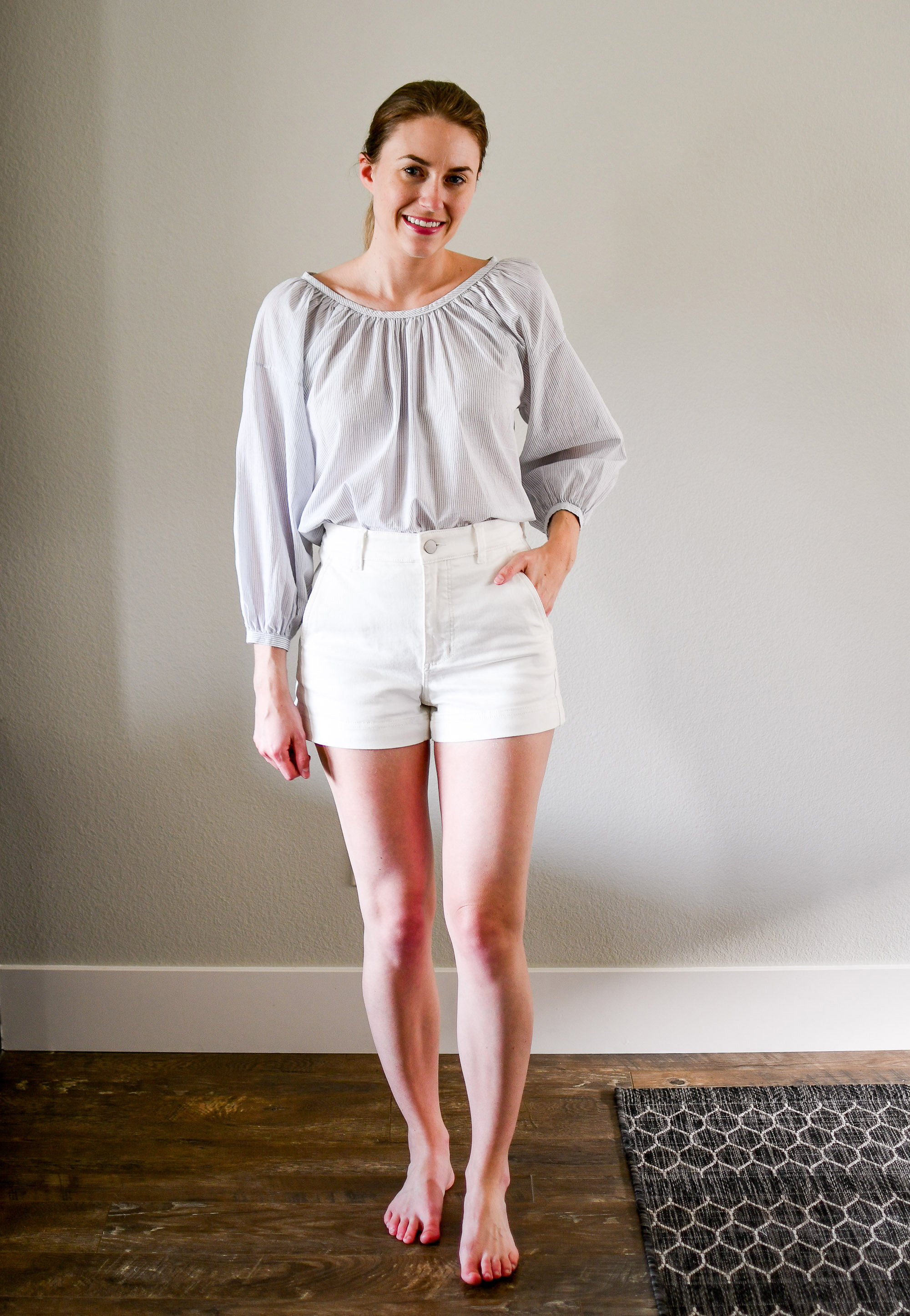 Everlane: Airy Blouse, Non-denim Shorts, & Work-suited Pants
