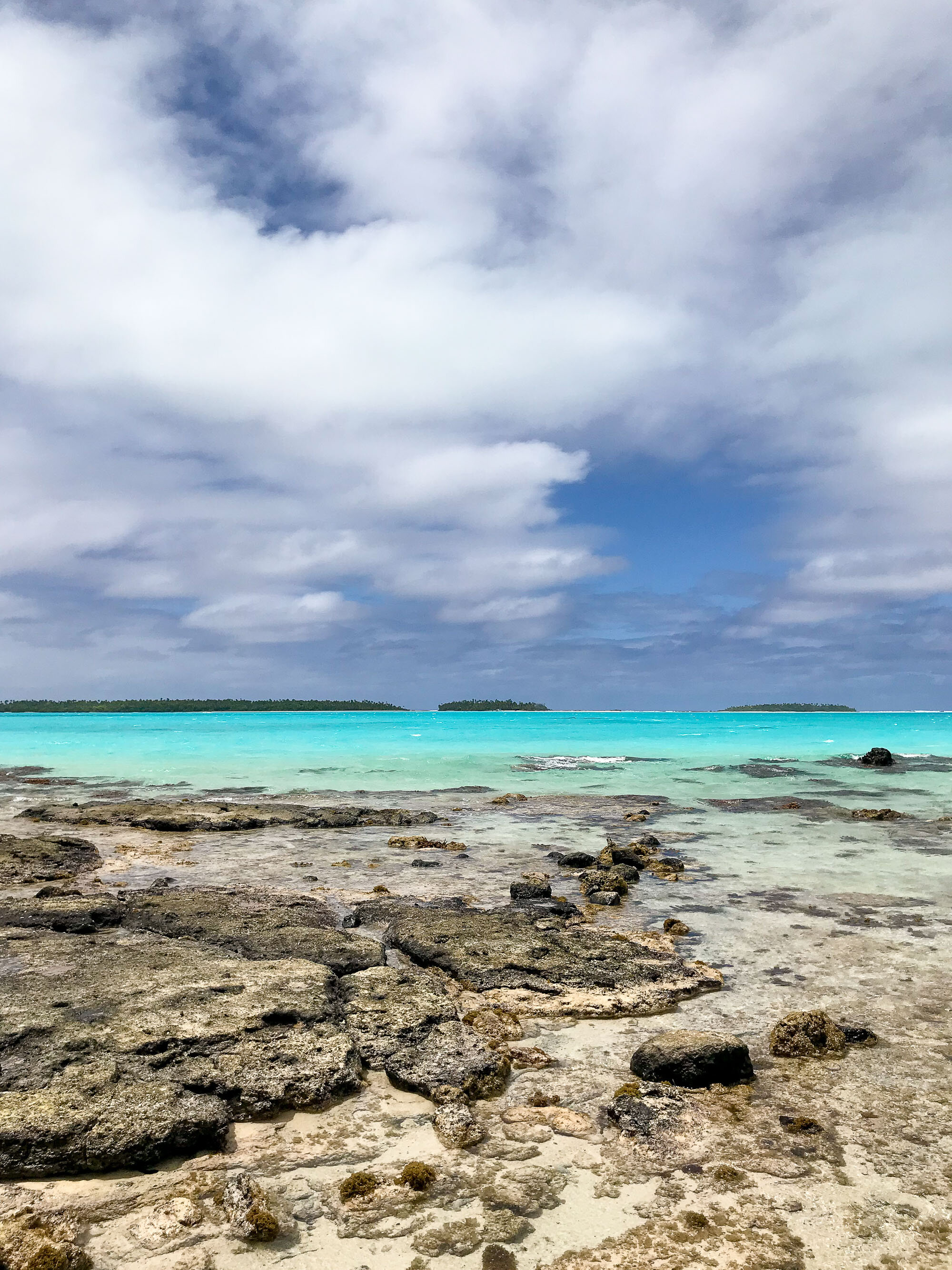 Looking towards One Foot Island, Aitutaki, Cook Islands — Cotton Cashmere Cat Hair