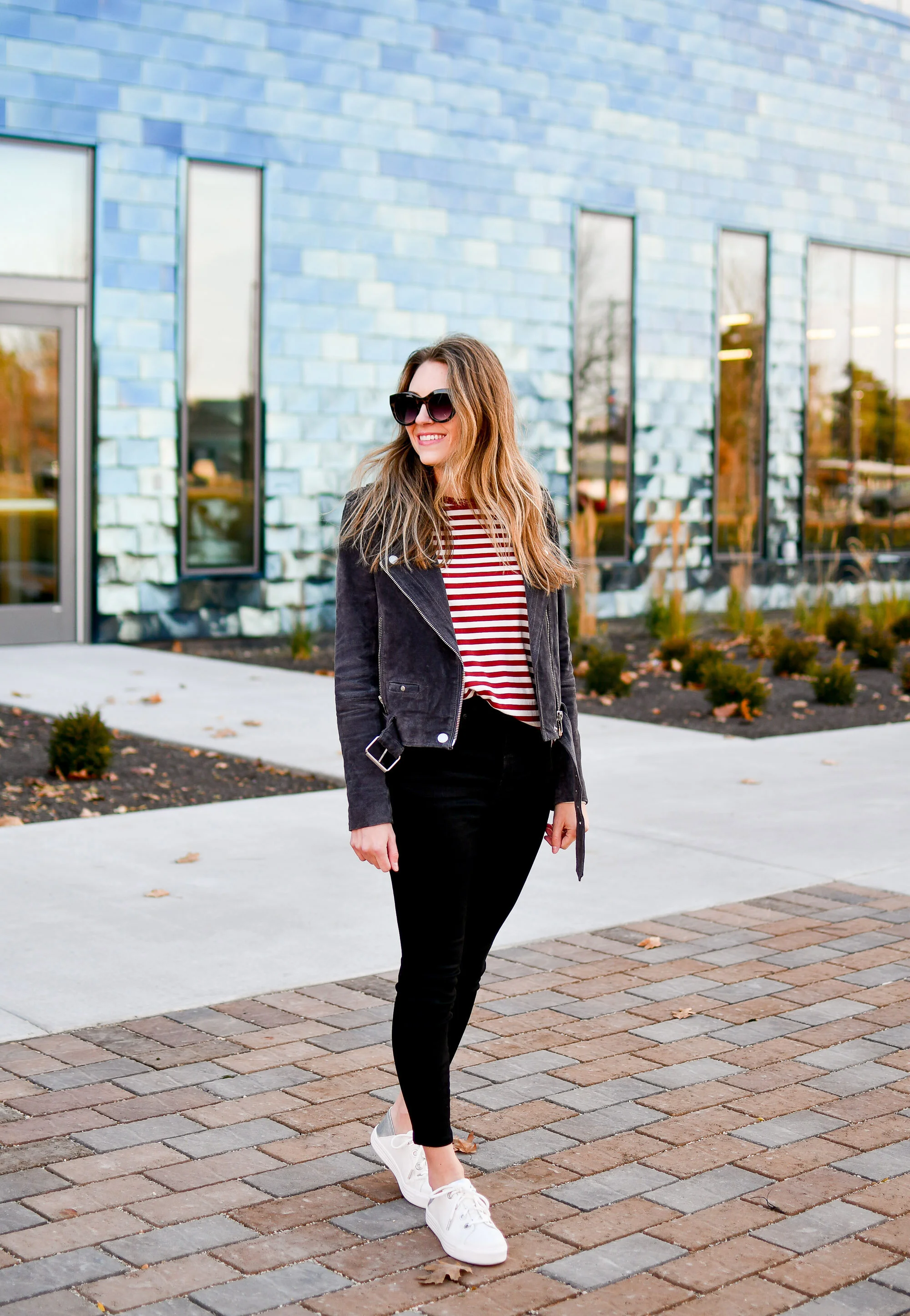 white sneakers in fall