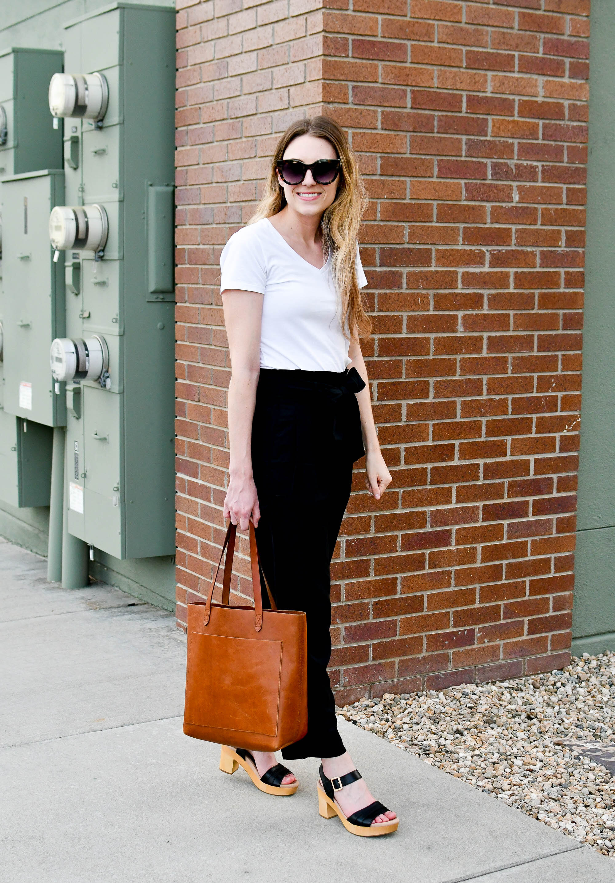 Favorite outfit: Classic black and white for work — Cotton Cashmere Cat Hair