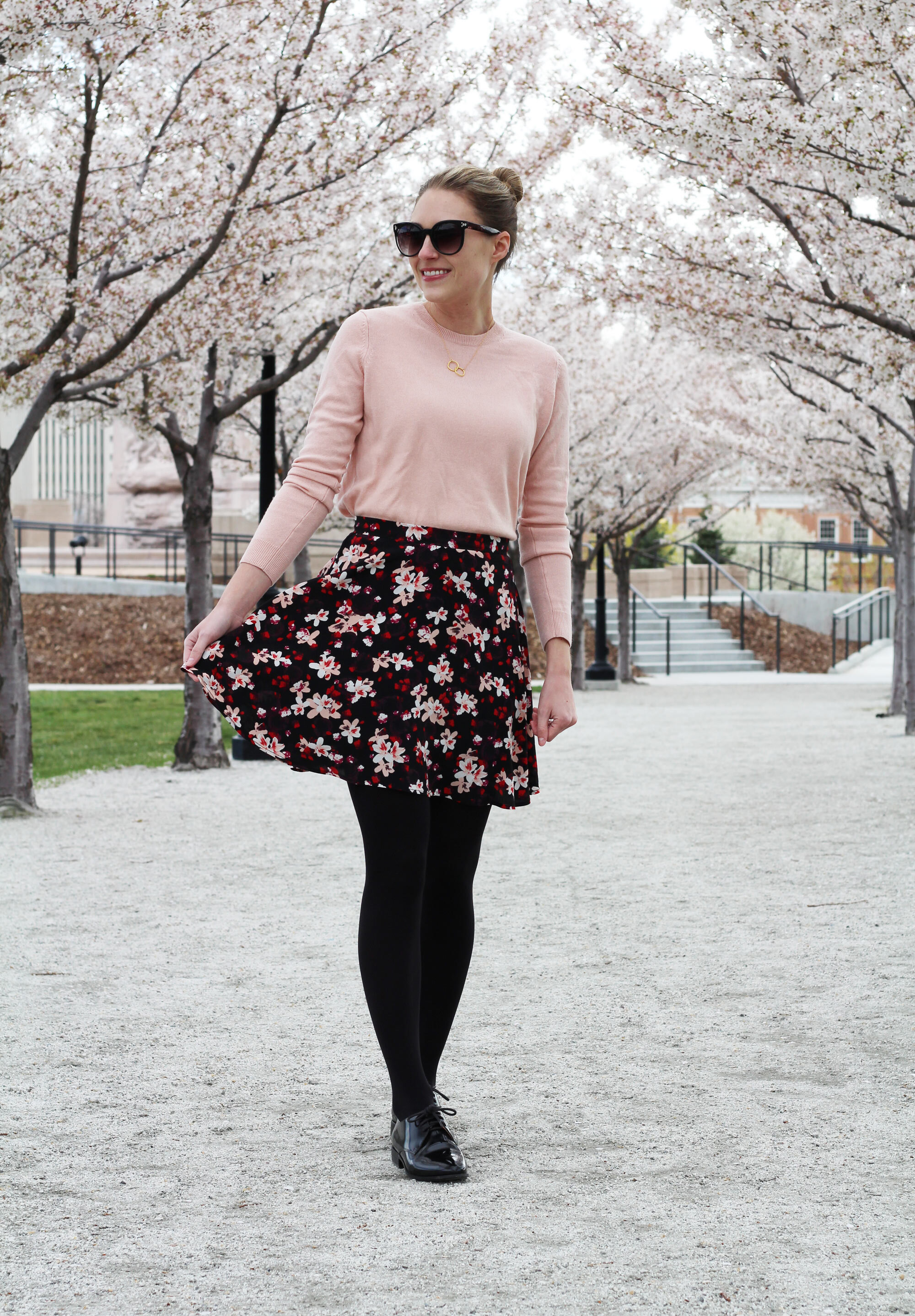 Amour Vert Leeron floral-print silk mini skirt review — Cotton Cashmere Cat Hair