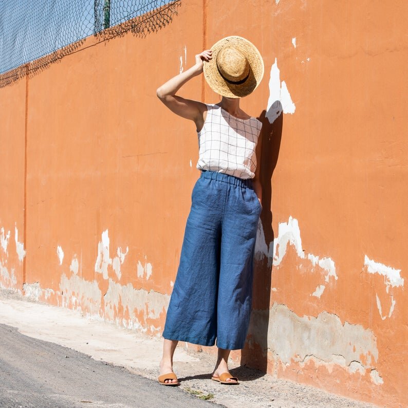 Wels linen culottes by Not Perfect Linen