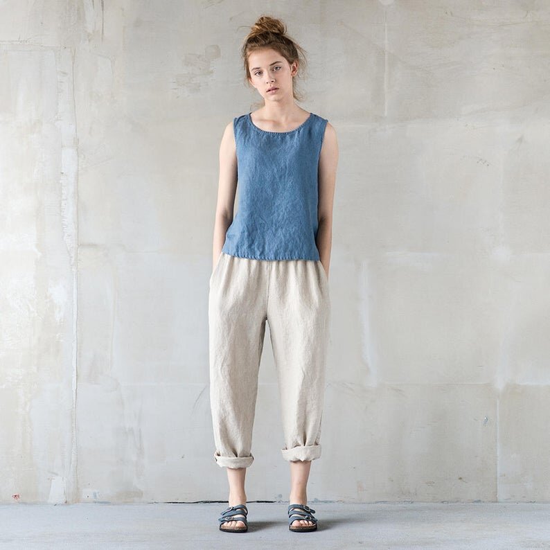 Athens loose linen pants by Not Perfect Linen
