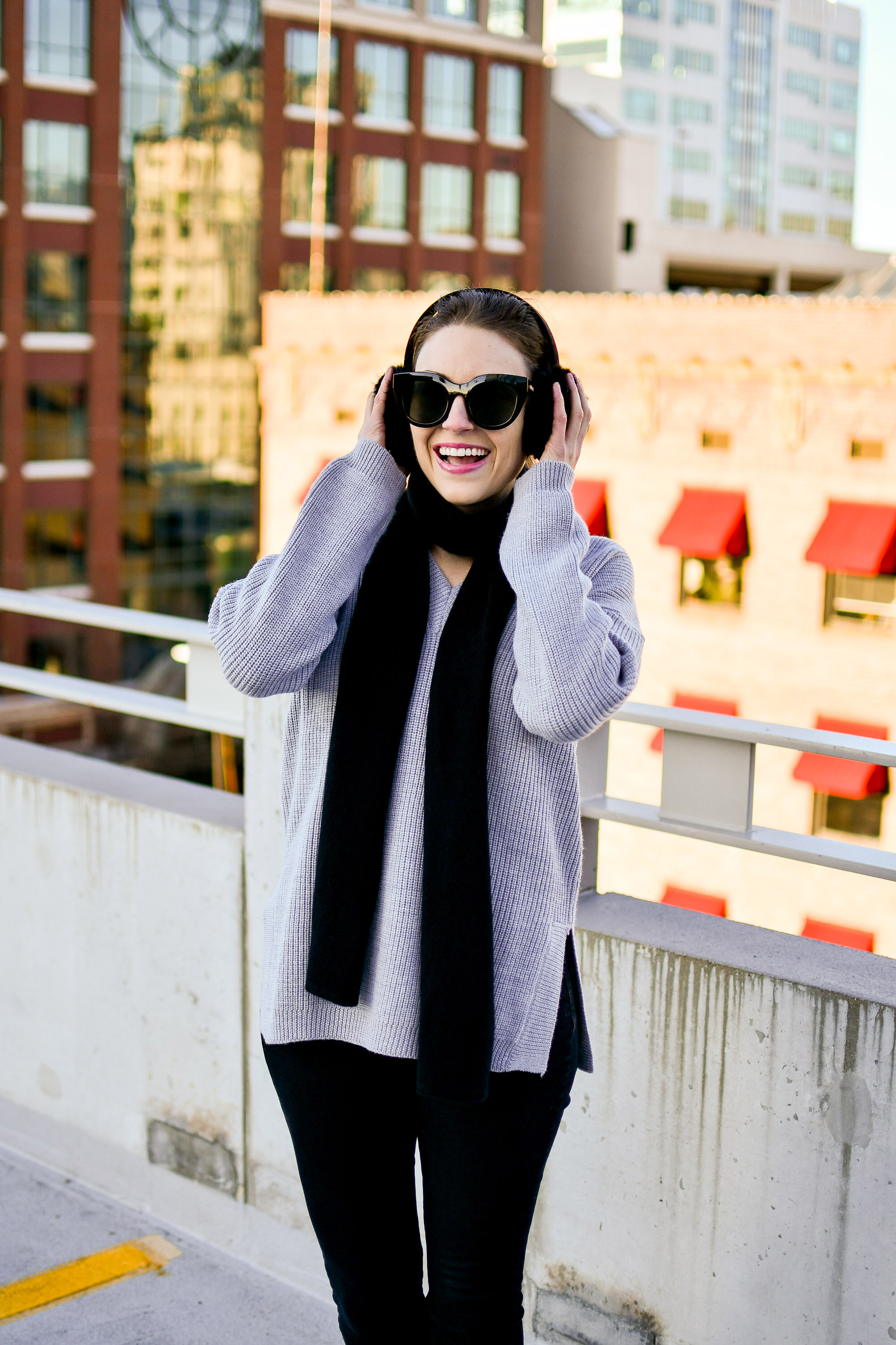 Black and grey cold weather outfit