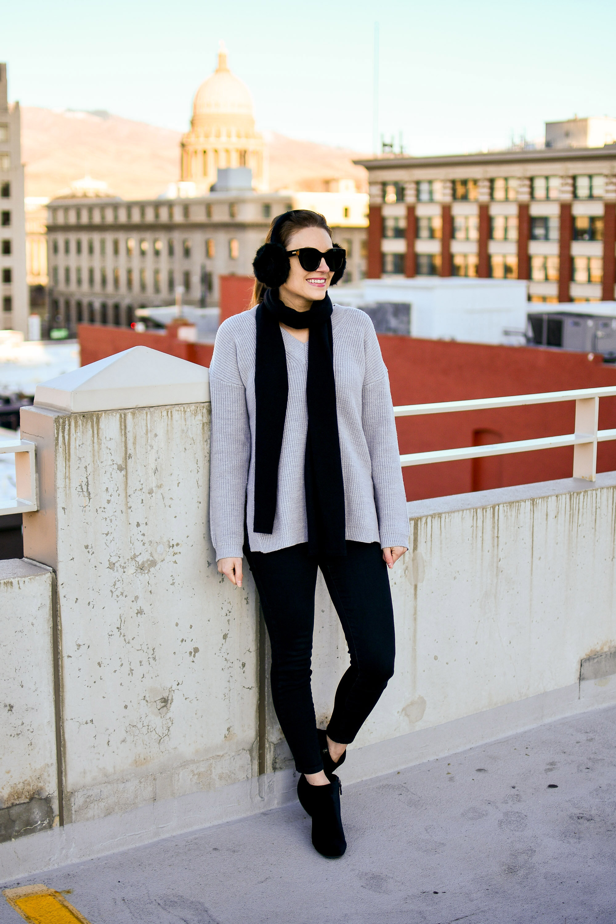 Black and grey cold weather outfit