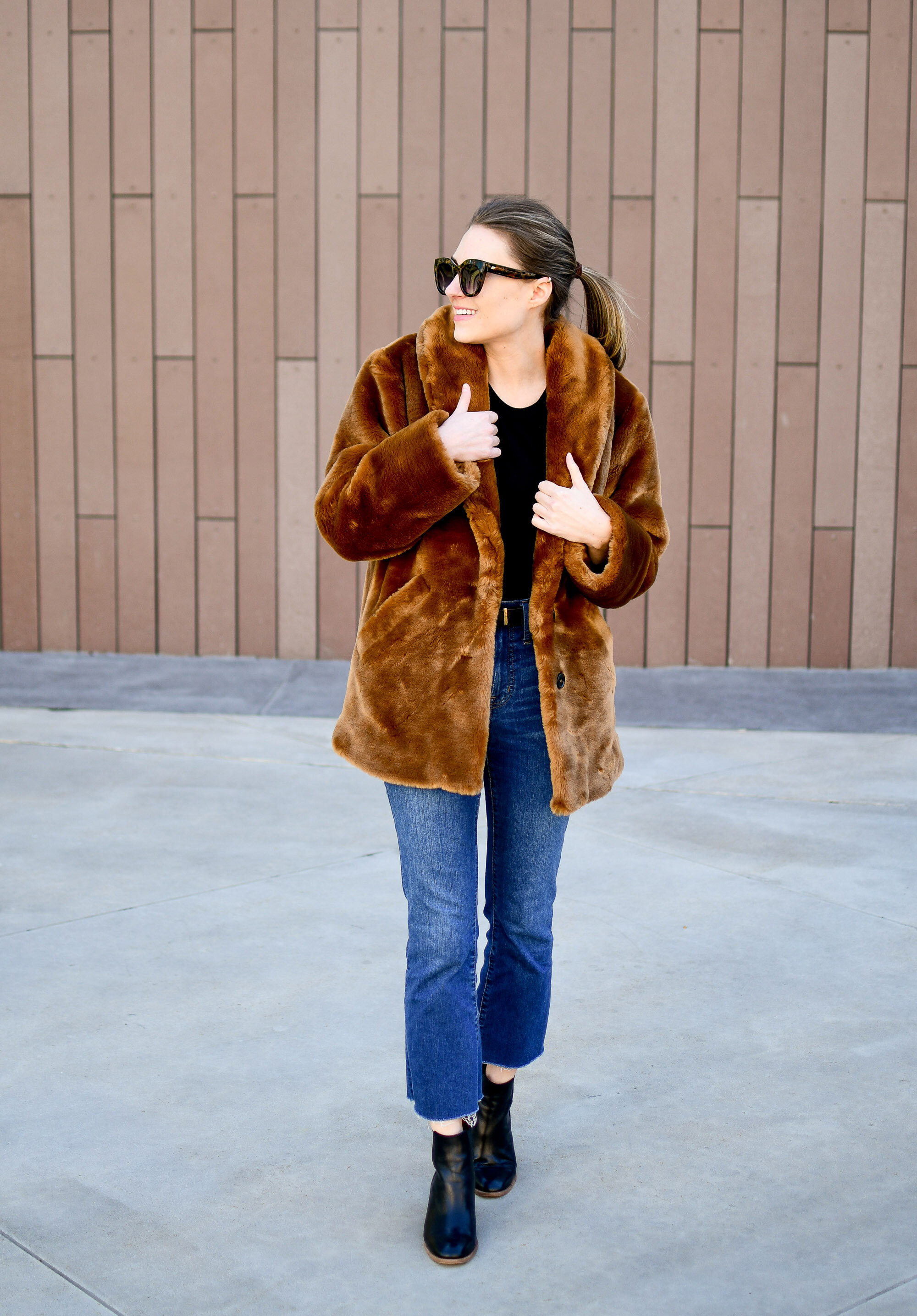 Favorite outfit: Happy in faux fur — Cotton Cashmere Cat Hair
