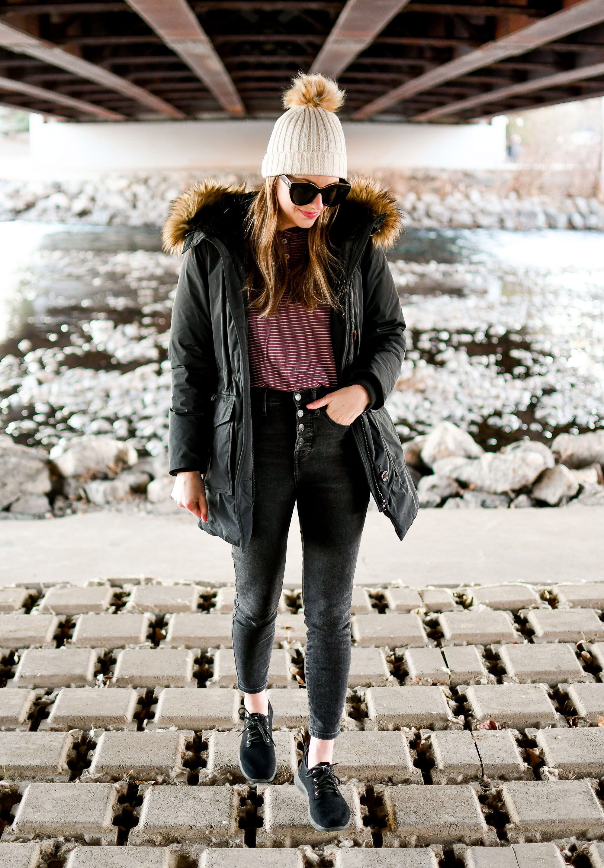 Favorite outfit: Winter by the river — Cotton Cashmere Cat Hair
