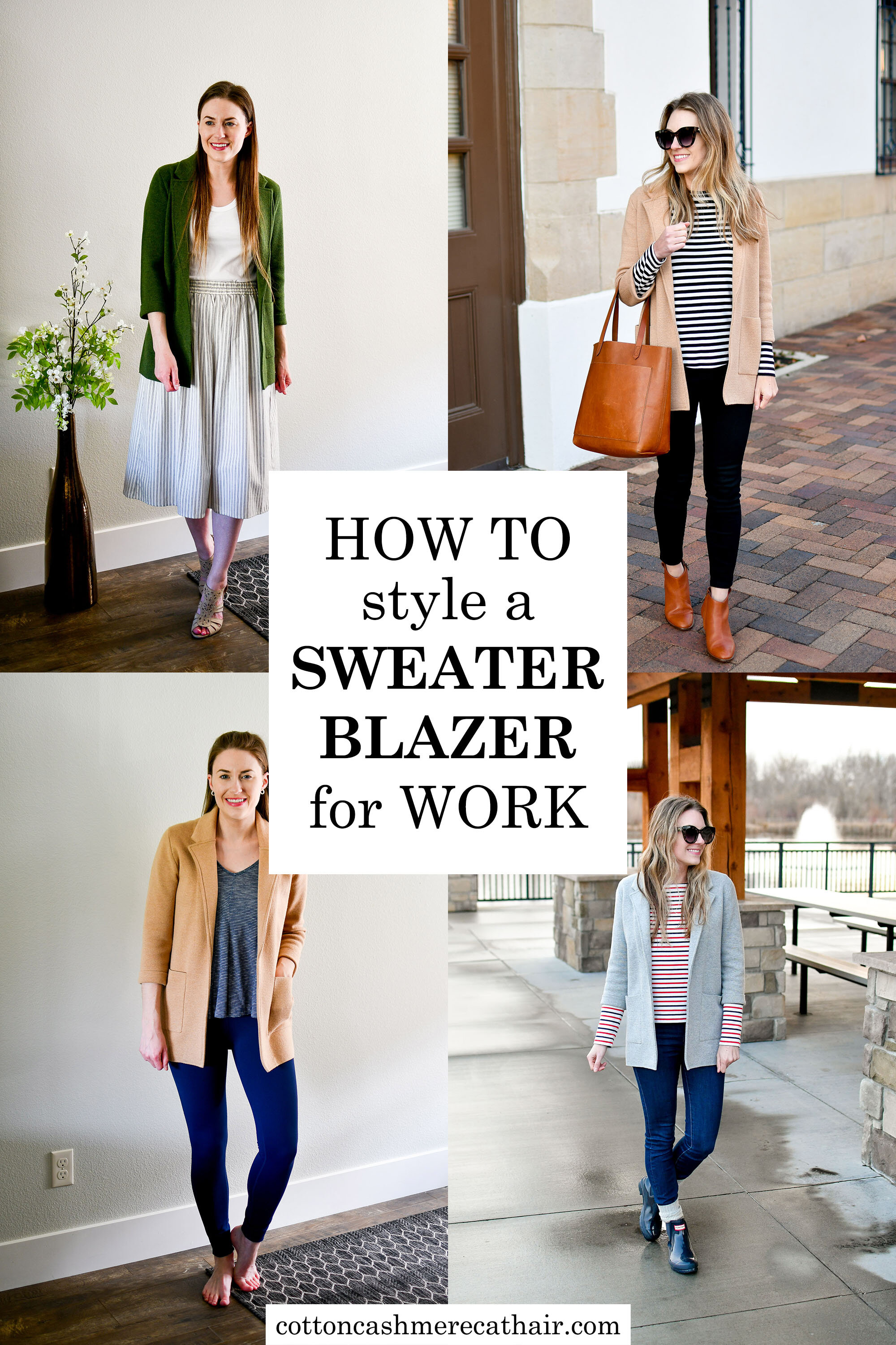 How to style a sweater blazer for work