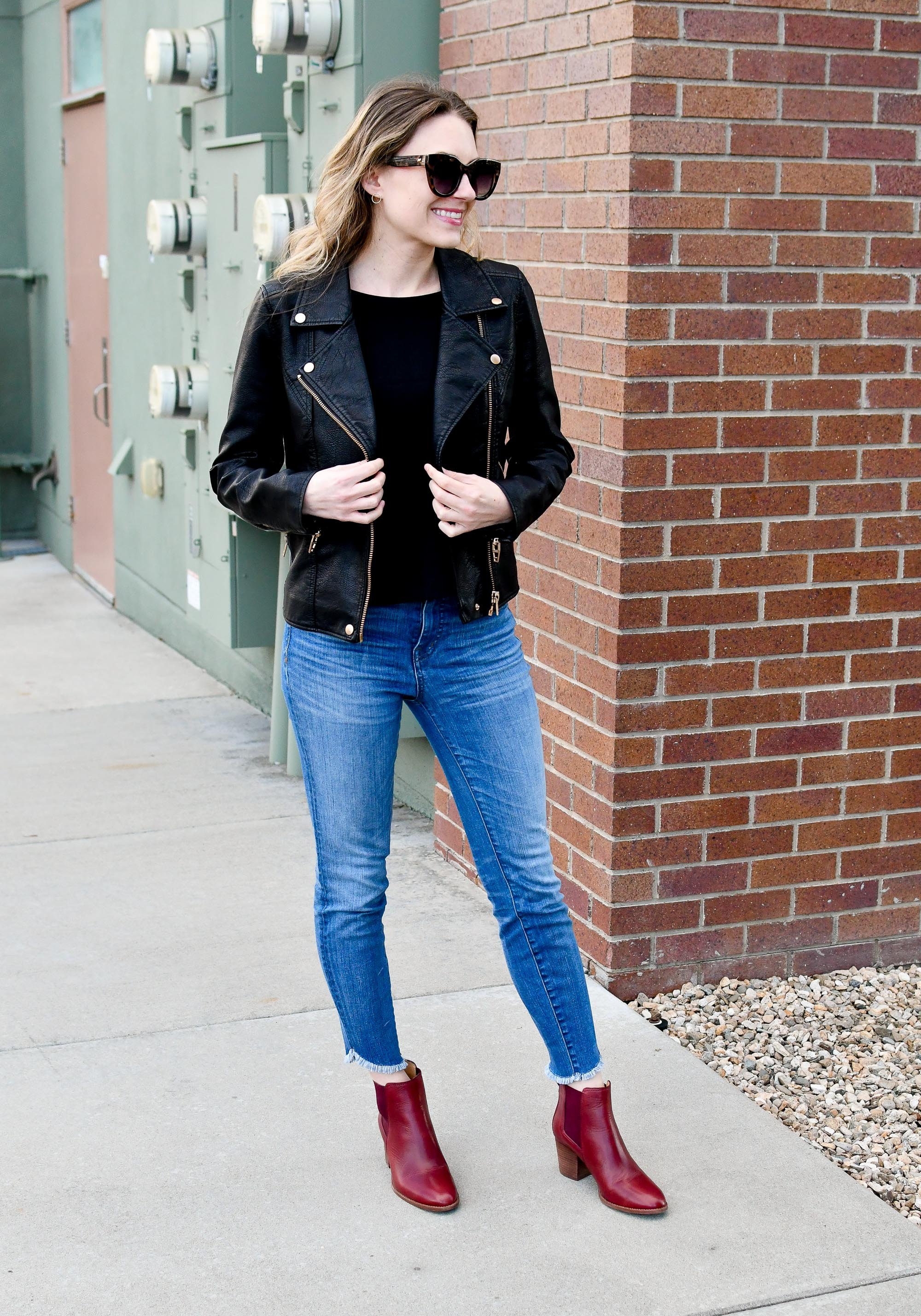 How To Style A (Faux) Leather Moto Jacket + 14 Outfit Ideas