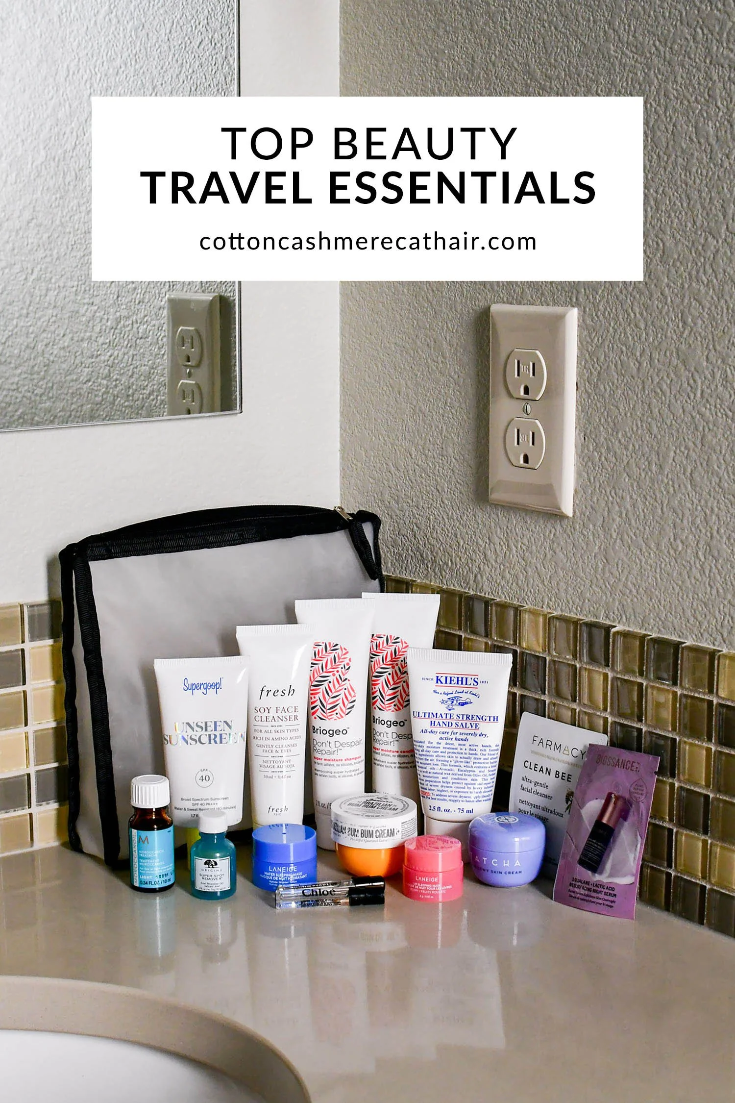 My Top Beauty Travel Essentials | Cotton Cashmere Cat Hair