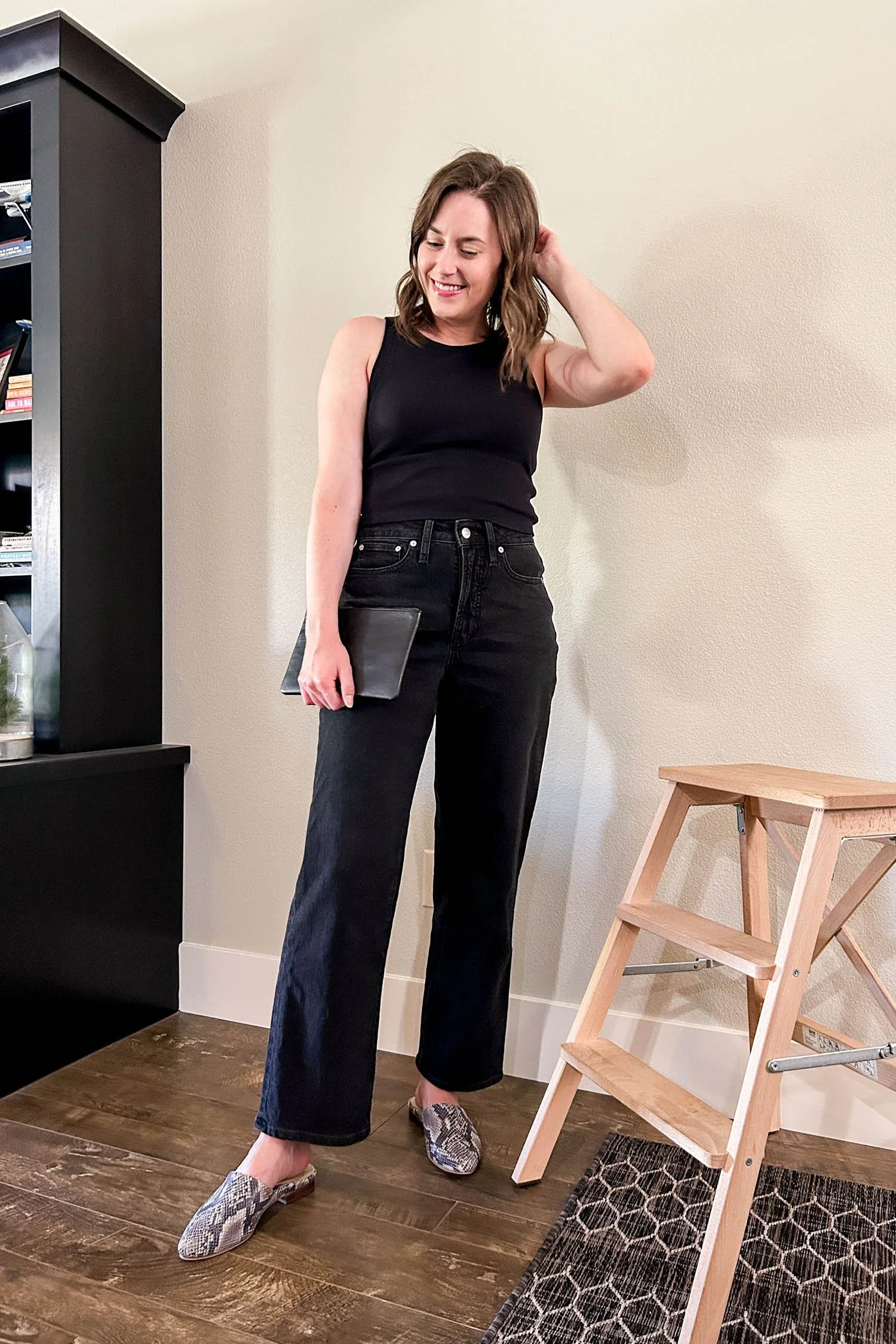 Millennial Style Denim Trend to Try: Wide Leg Jeans | Cotton Cashmere Cat Hair