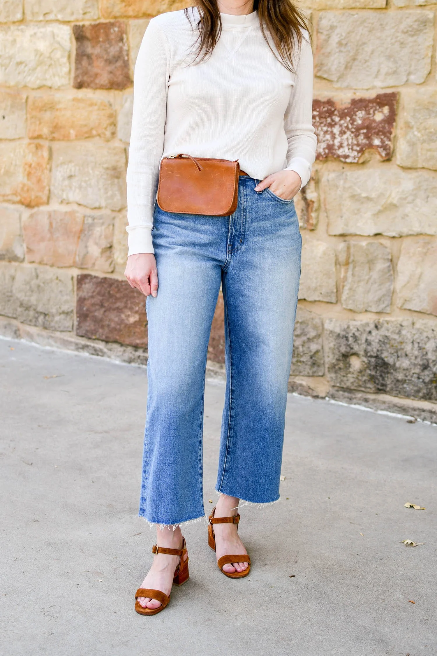 Best Jeans for Short Curvy Women: Madewell Perfect Vintage Wide Leg Crop Jeans | Cotton Cashmere Cat Hair
