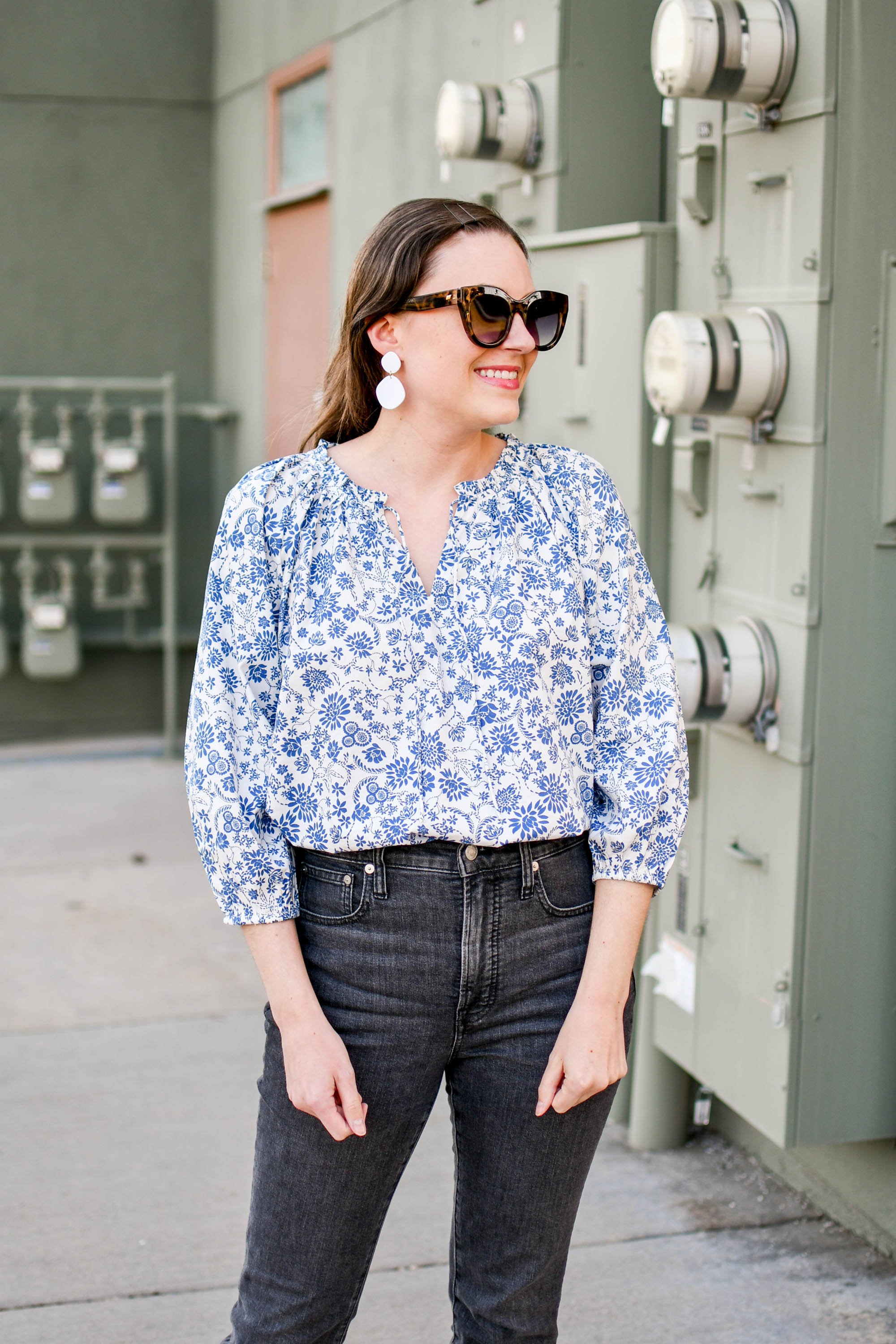An Unexpected Way to Style a Floral Blouse