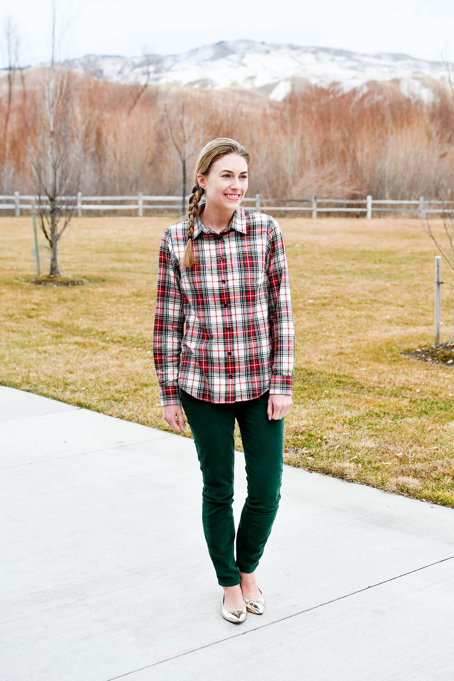 Flannel Shirt Outfit: Corduroy + Metallics | Cotton Cashmere Cat Hair