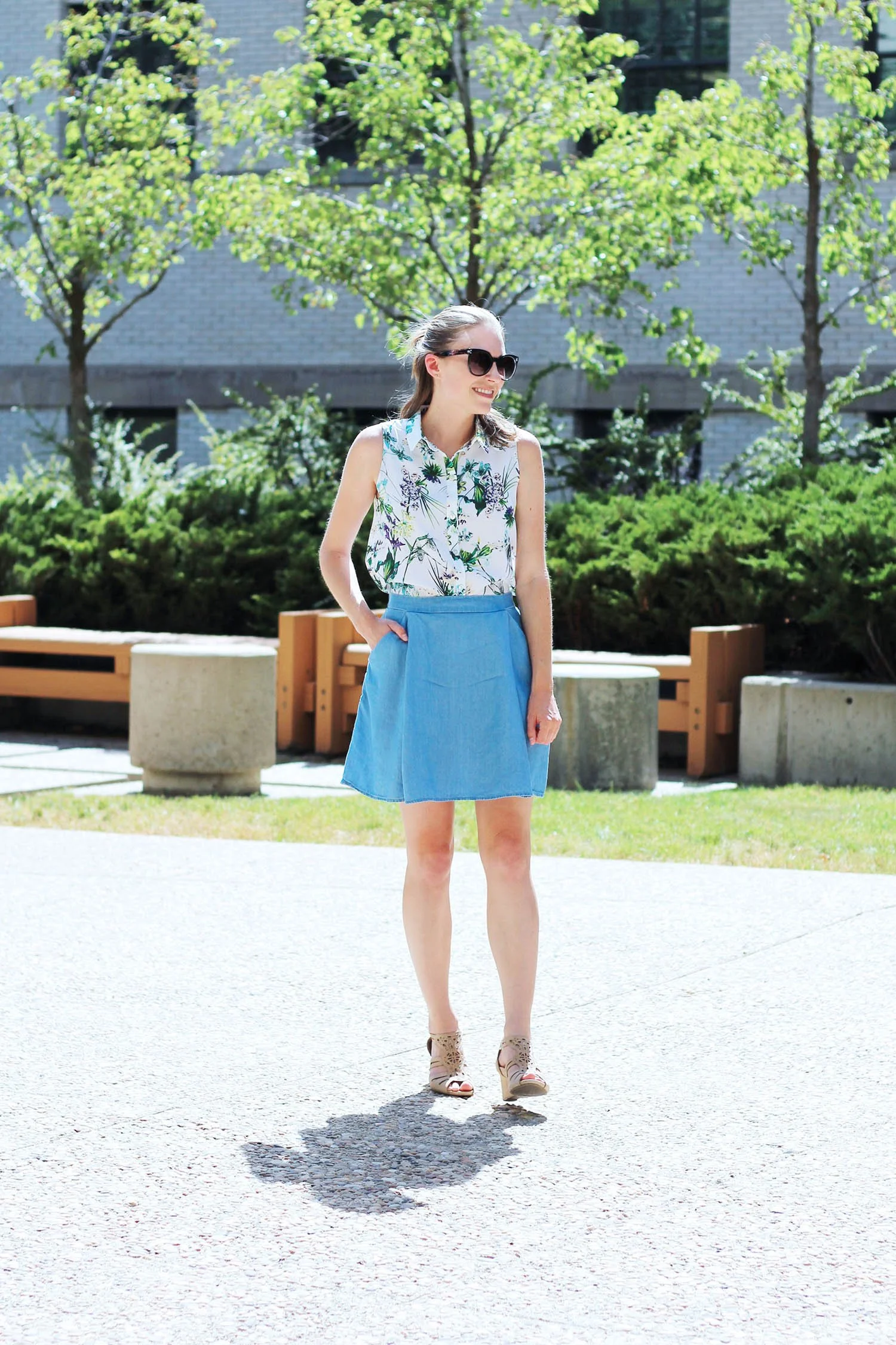 July 2016 Outfit: Tropical | Cotton Cashmere Cat Hair