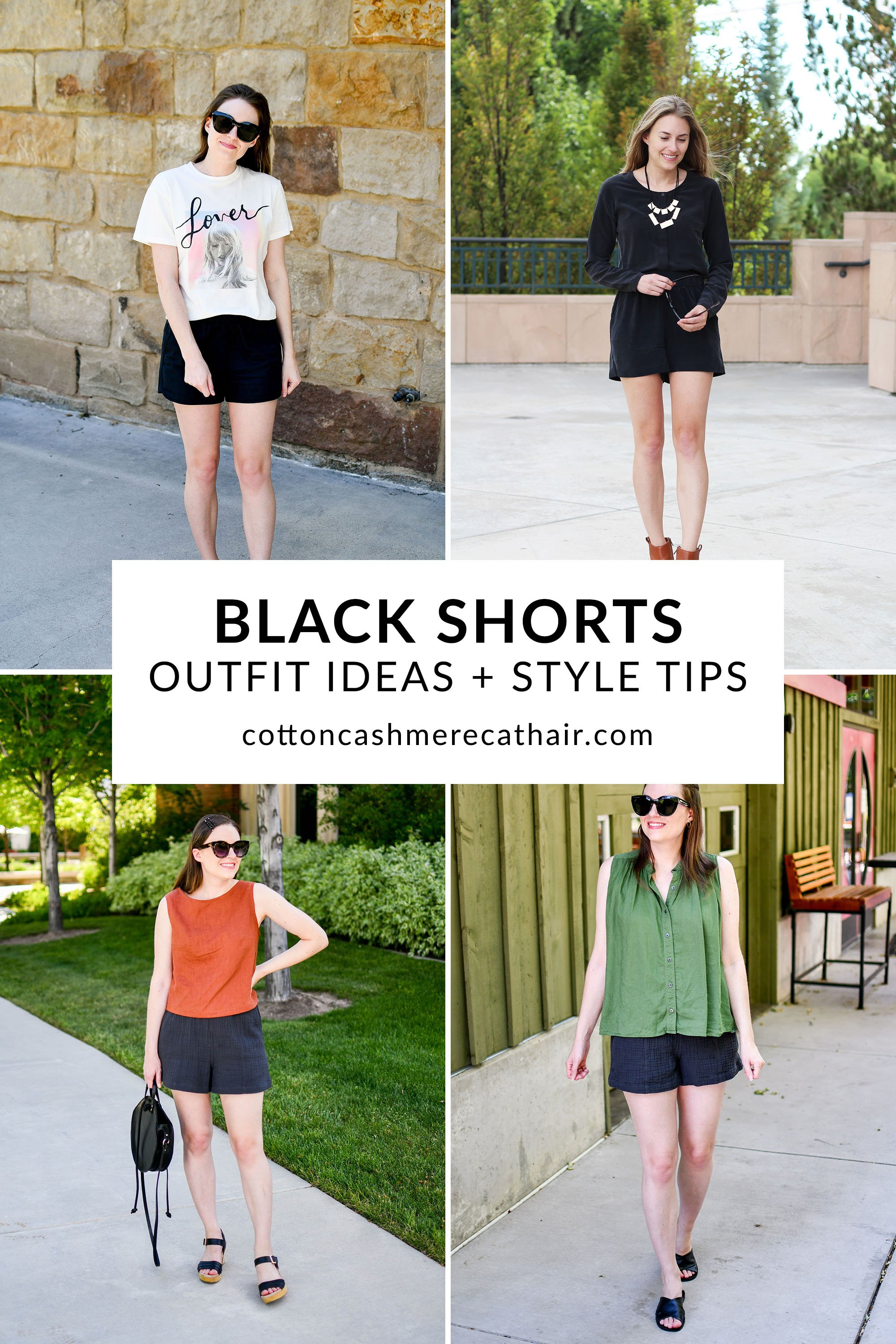 12 Black Shorts Outfit Ideas