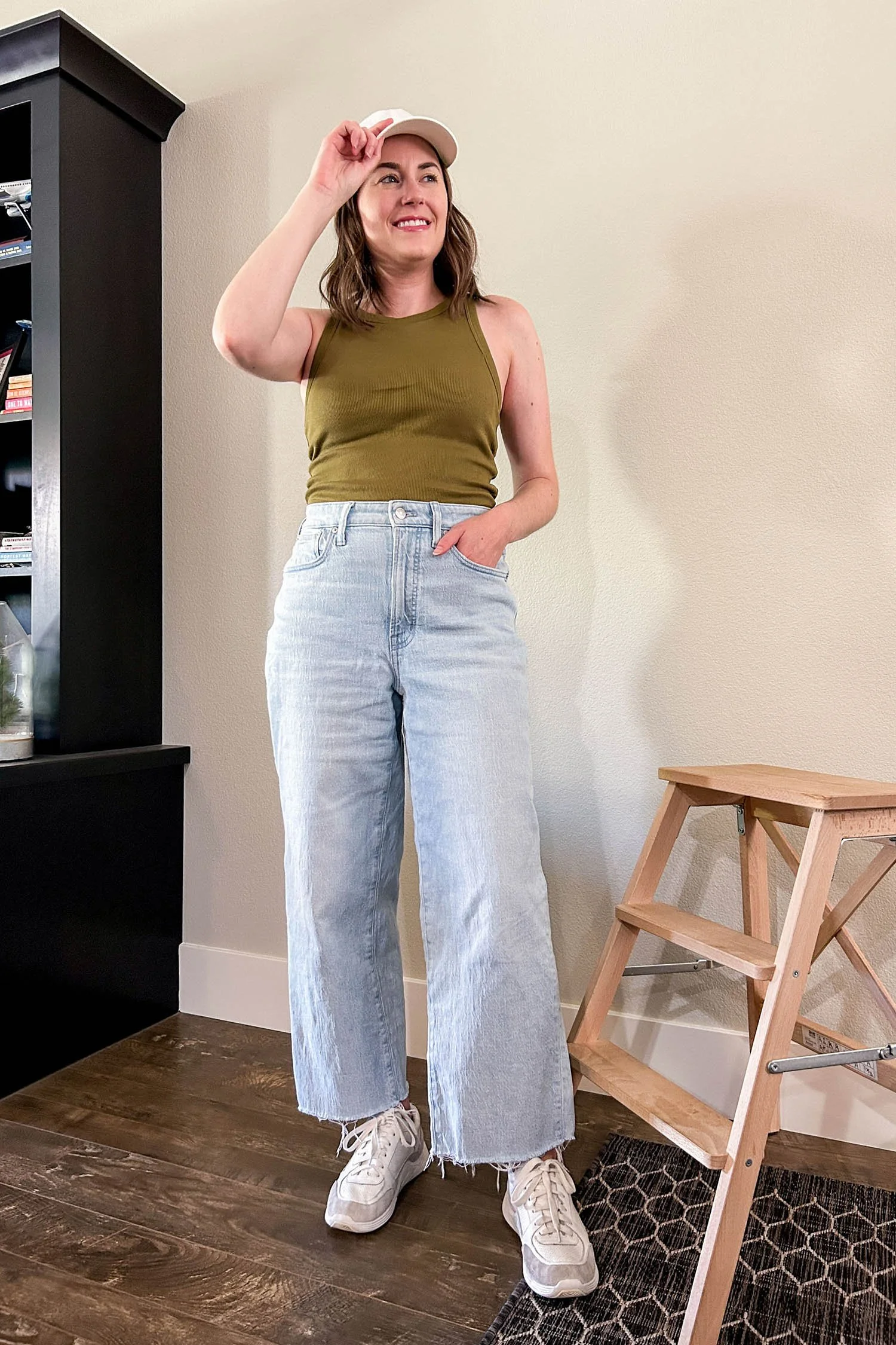Millennial Style Denim Trend to Try: Wide Leg Jeans | Cotton Cashmere Cat Hair