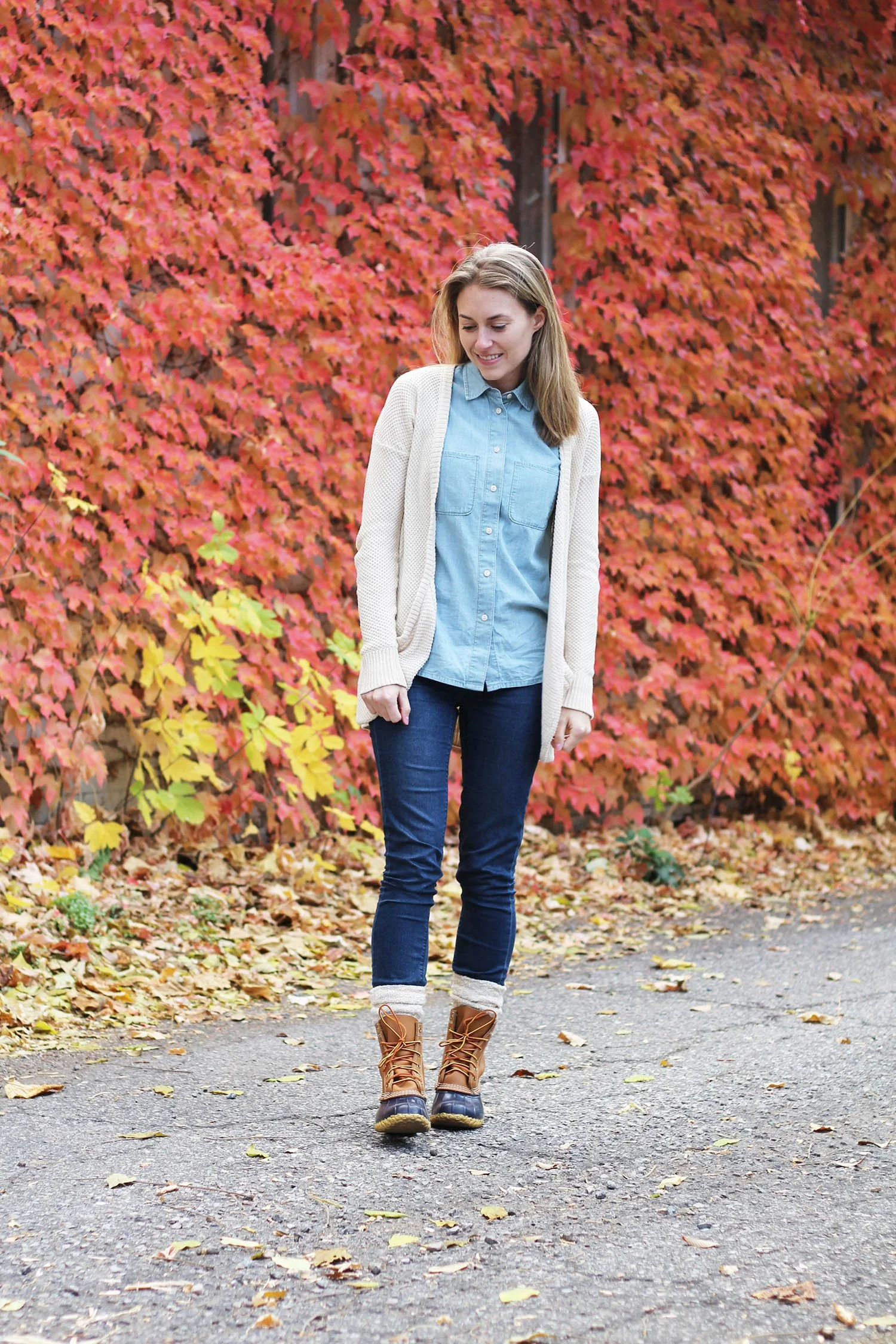 Rainy Day Outfit: Canadian Tuxedo | Cotton Cashmere Cat Hair