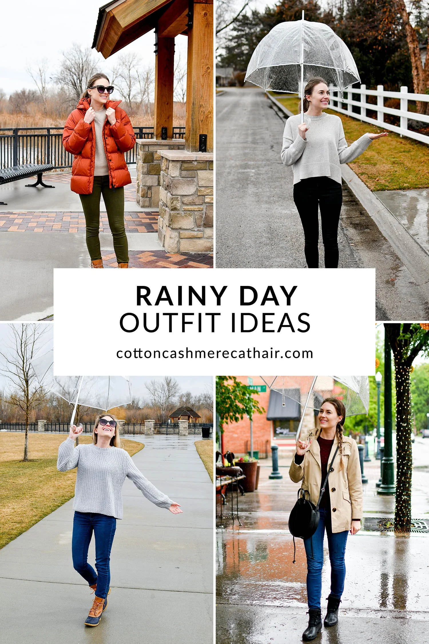 26 Rainy Day Outfit Ideas | Cotton Cashmere Cat Hair