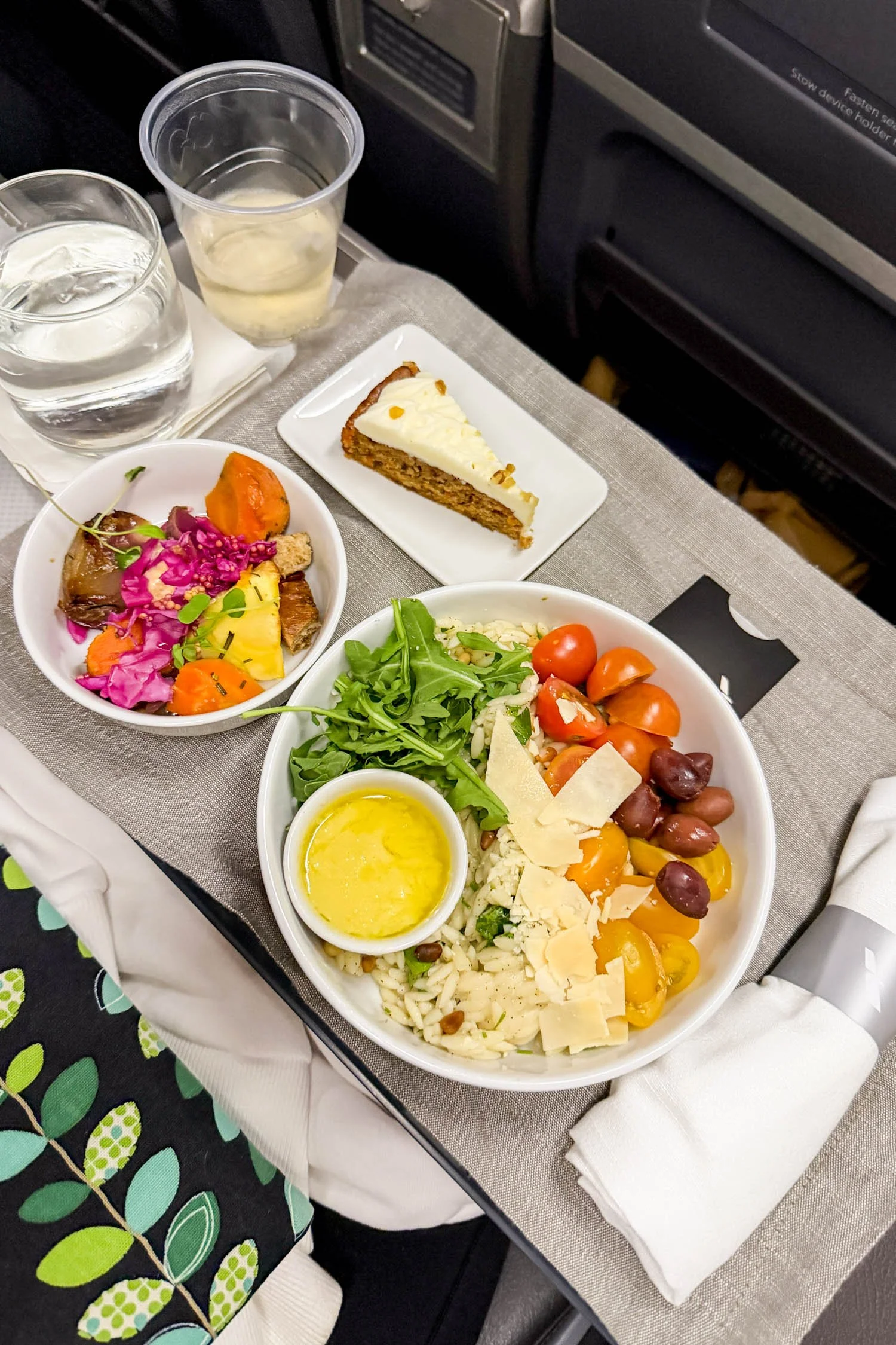 American Airlines First Class Meal | Cotton Cashmere Cat Hair