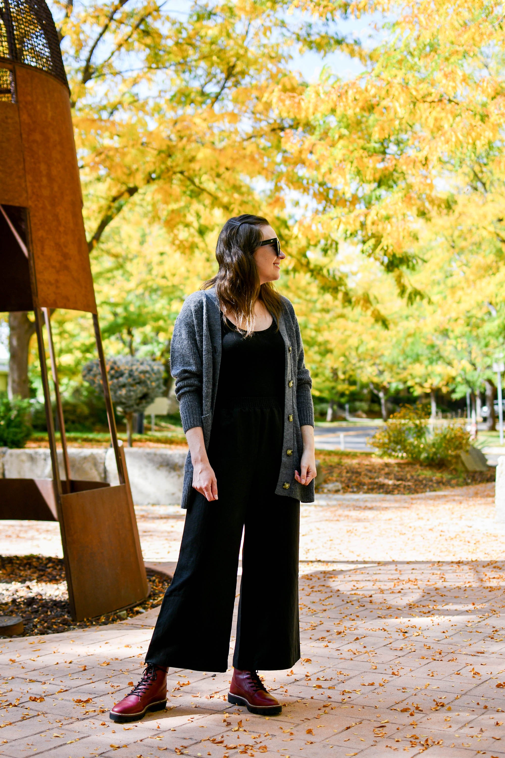 Millennial Style: Lugsole Boots with Wide Leg Pants