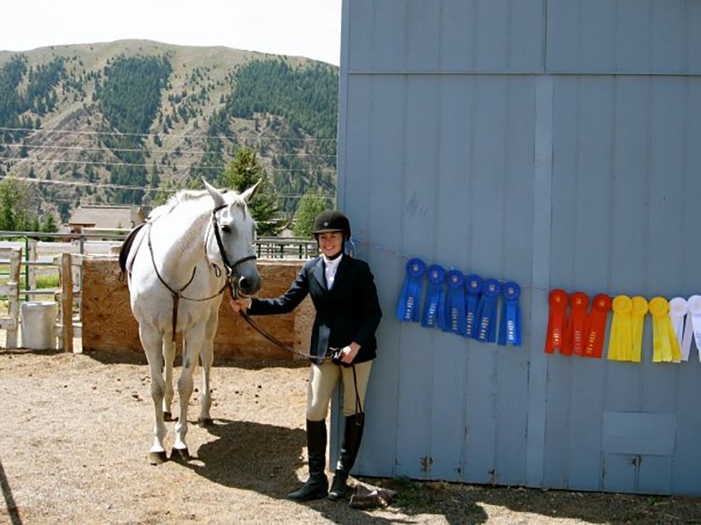 Lucy the Thoroughbred with Horse Show Ribbons | Cotton Cashmere Cat Hair