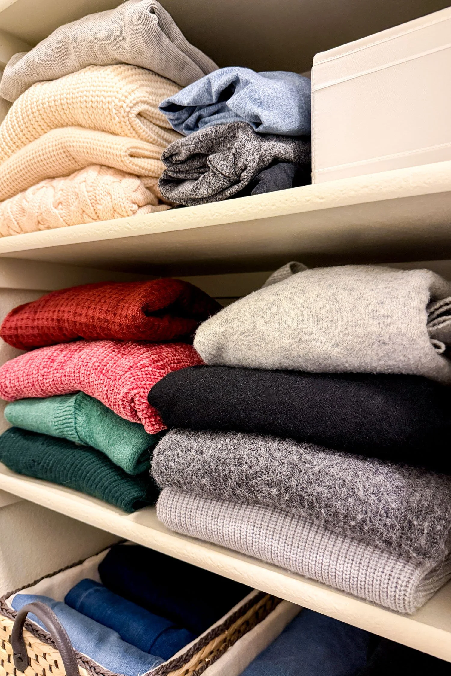 2026 Closet Inventory: Sweater and jean organization | Cotton Cashmere Cat Hair