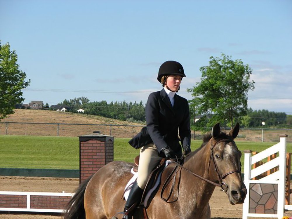Apache the Appaloosa in the Hunt Seat Equitation on the Flat | Cotton Cashmere Cat Hair