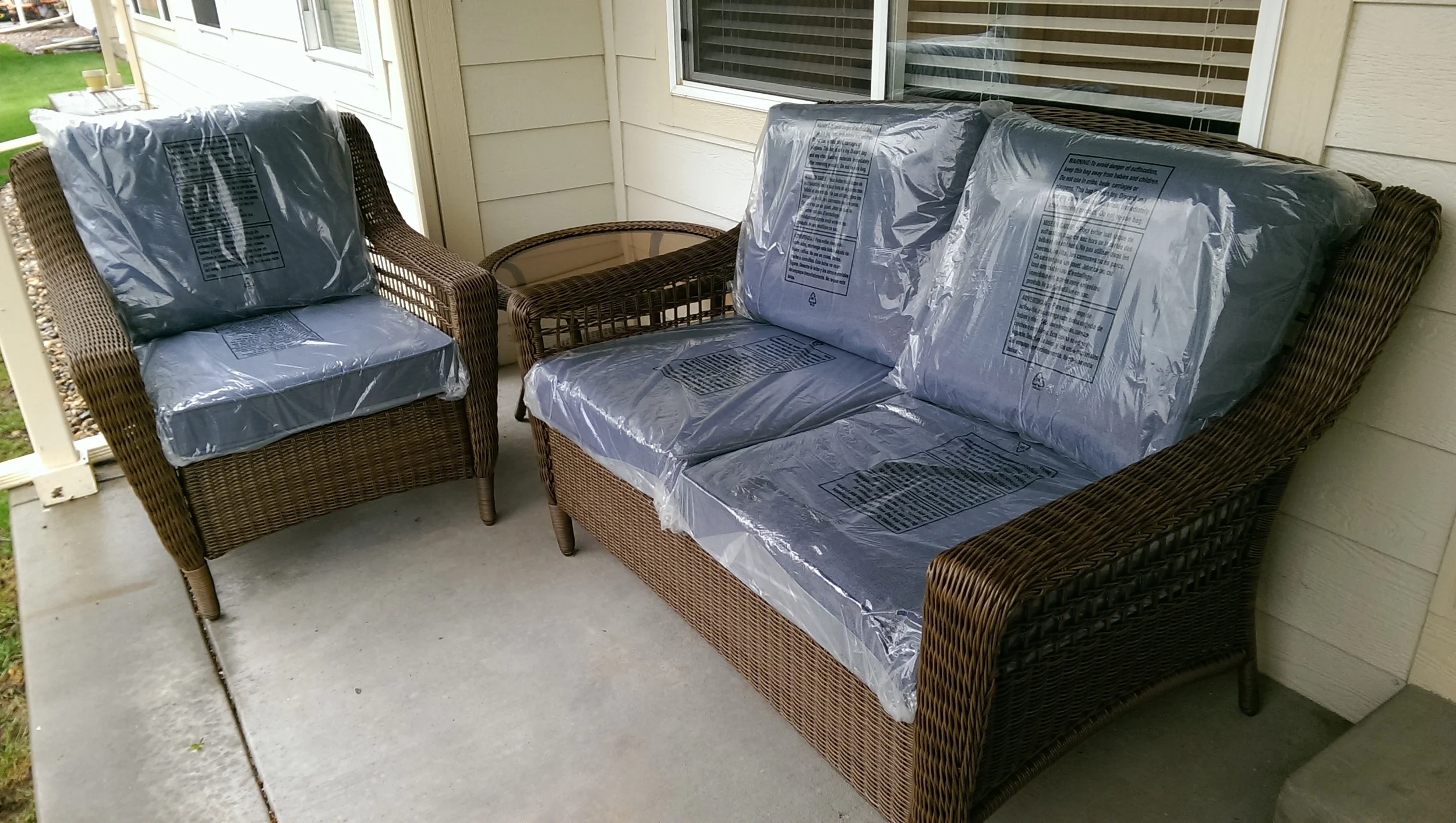 New patio set delivered and assembled.