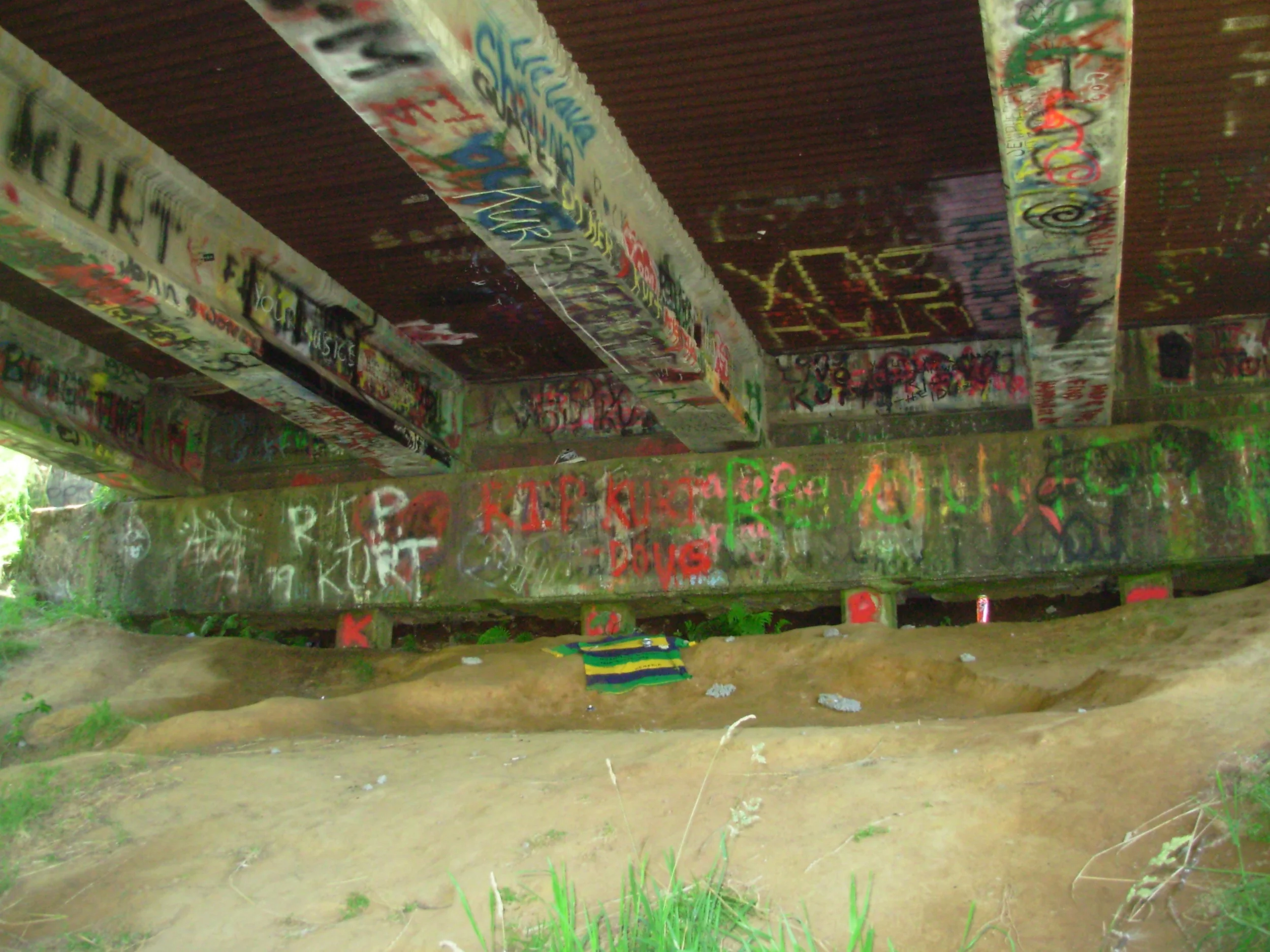 Under the bridge where Kurt Cobain hung out in Aberdeen, Washington.