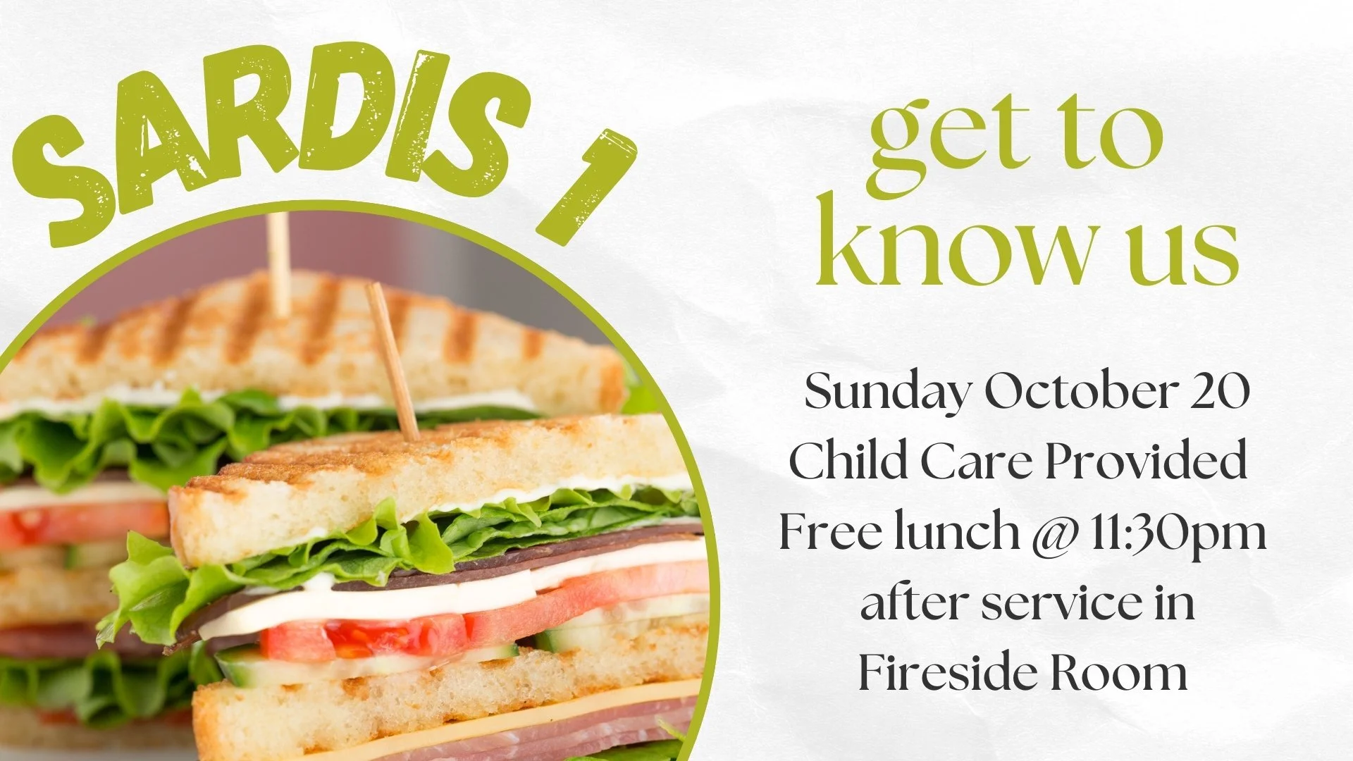 Sardis 1 - Newcomers Lunch