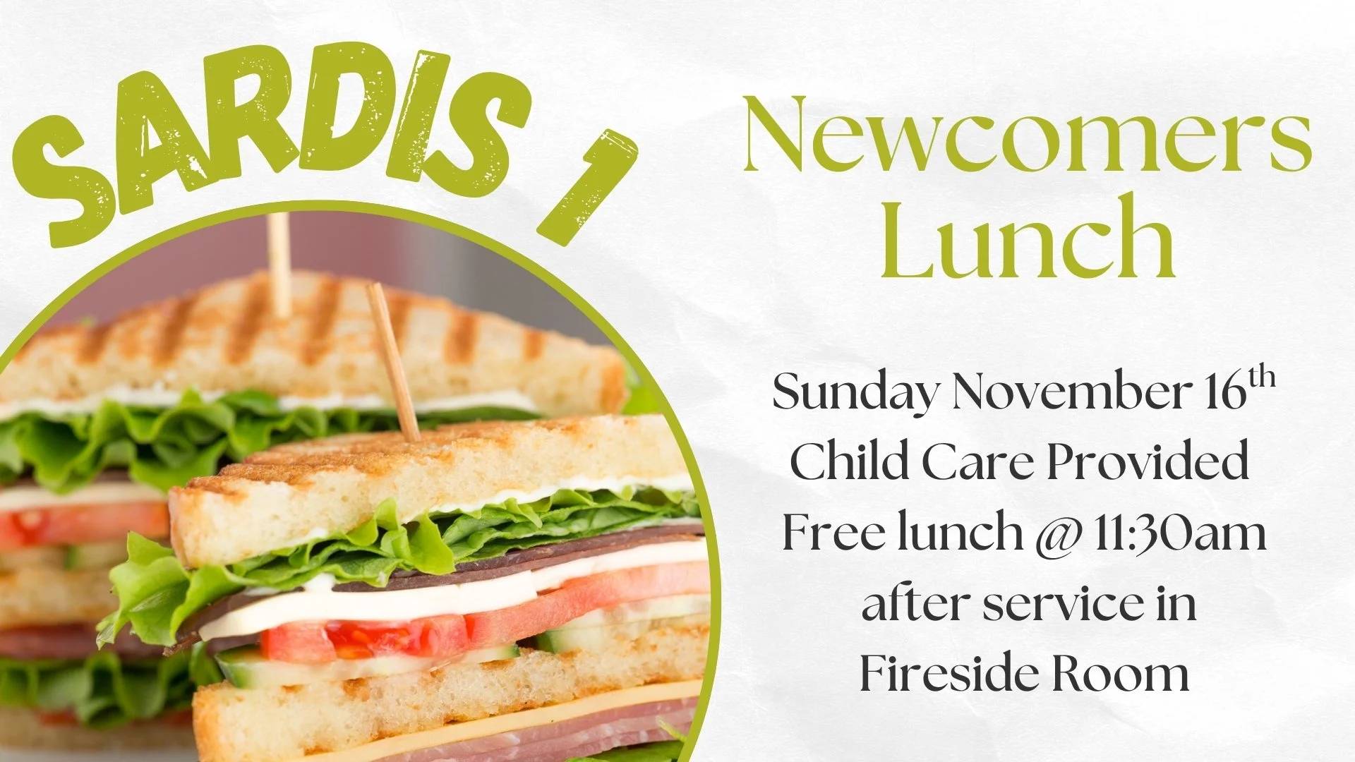 Sardis 1 - Newcomers Lunch