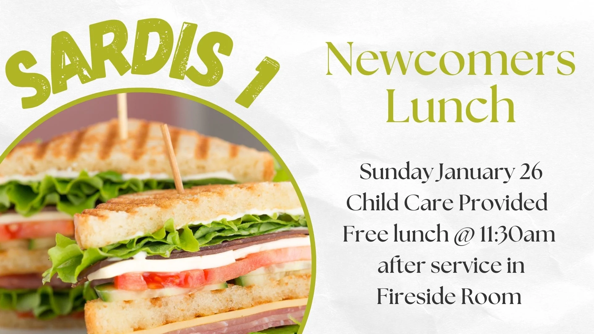 Sardis 1 - Newcomers Lunch